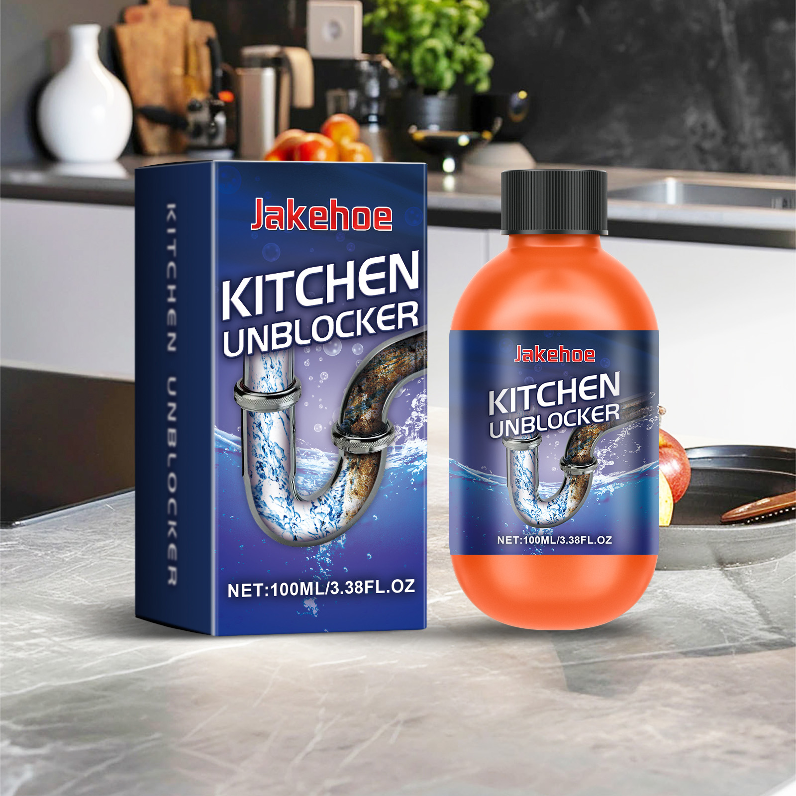 Jakehoe Pipe Cleaner Toilet Sink Drain Cleaner Kitchen Drain Cleaner_voghion.com