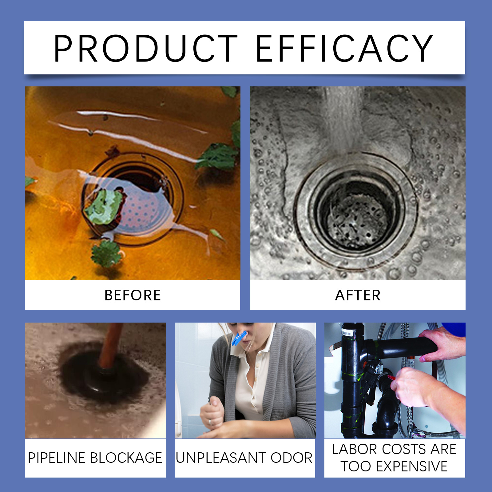 Jakehoe Pipe Unclogger Cleans Kitchen Sinks Bathroom Drains Quick Unclogger For Clogged Pipes_voghion.com