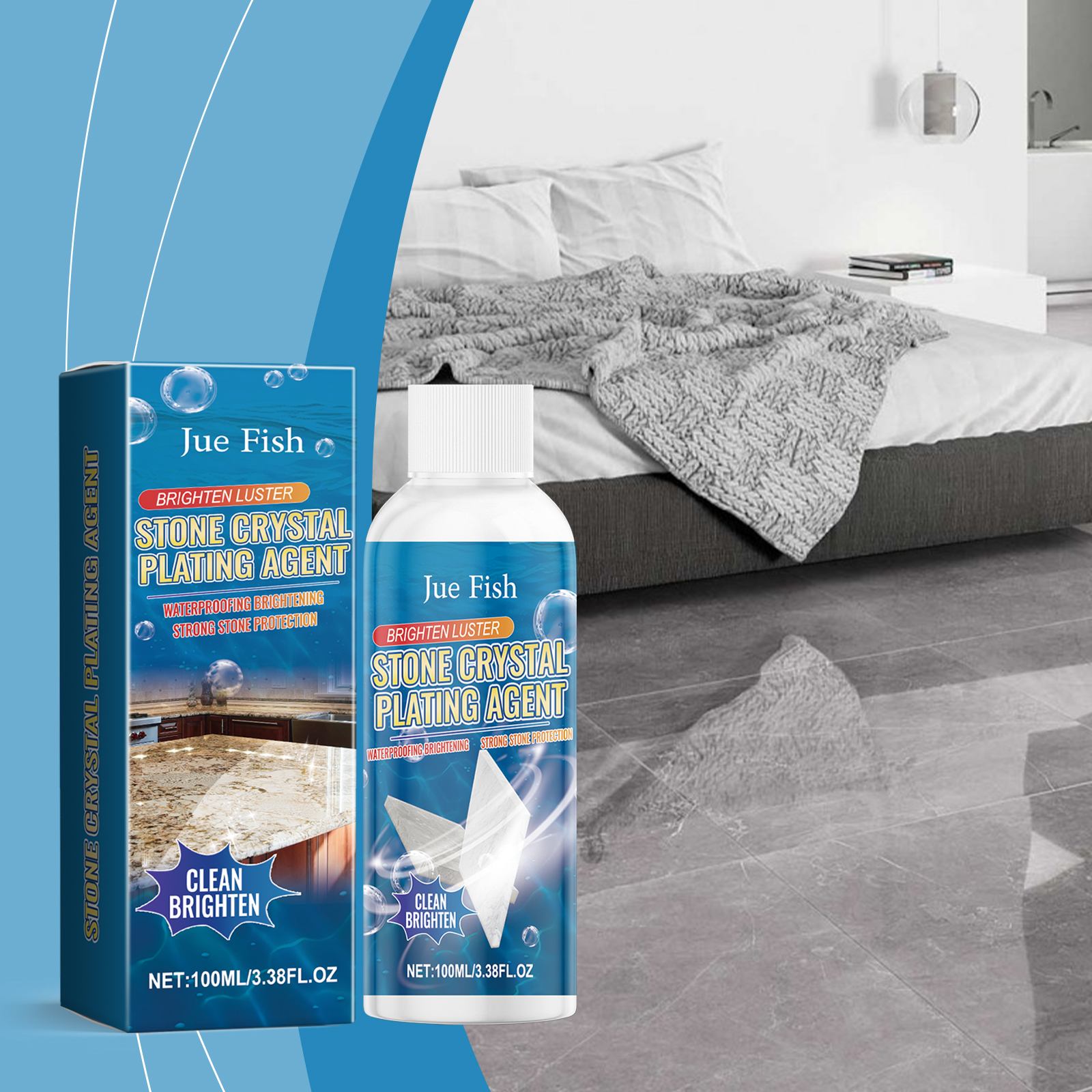 Jue-Fish Decontaminator, Gentle Decontaminate Kitchen Grease Household Tile Countertop Stain Cleaning_voghion.com