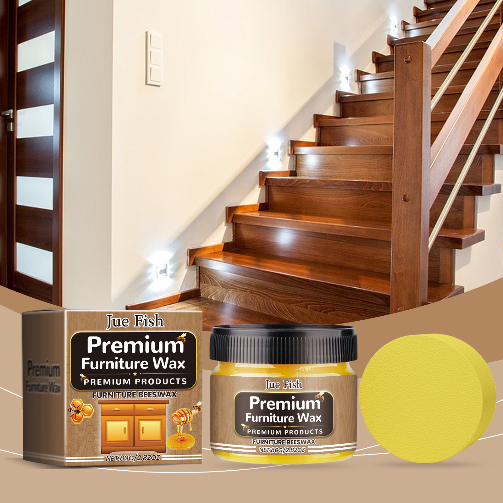 Jue-Fish Furniture Care Wax Multi-Purpose Beeswax Furniture Care Polish Cleaning And Refurbishing Wax_maomaolike.com