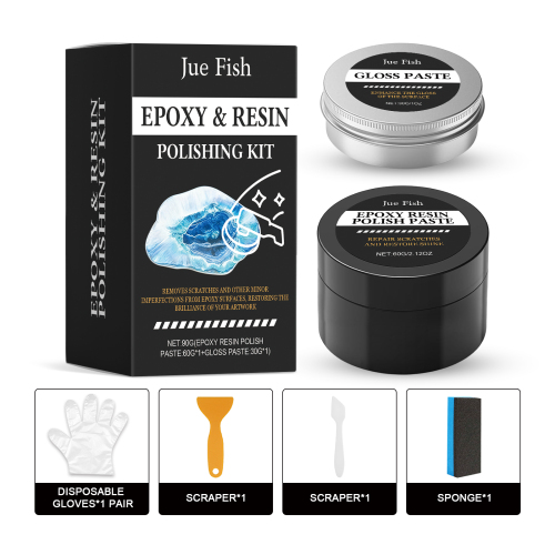 Jue Fish 环氧树脂抛光套装 划痕护理抛光工艺品珠宝石材台面护理