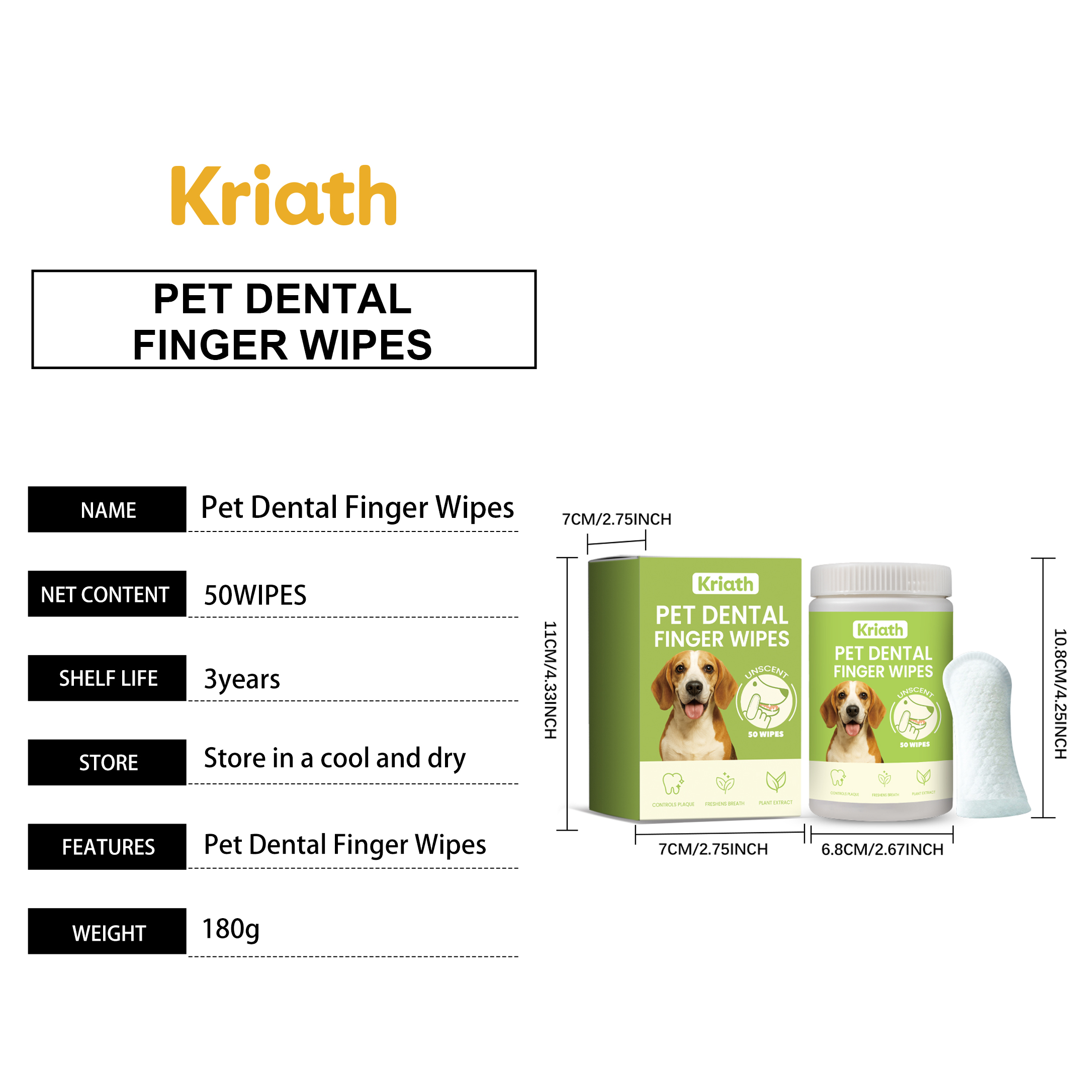 Toallitas para dedo para limpieza de dientes de perro y gato_voghion.com