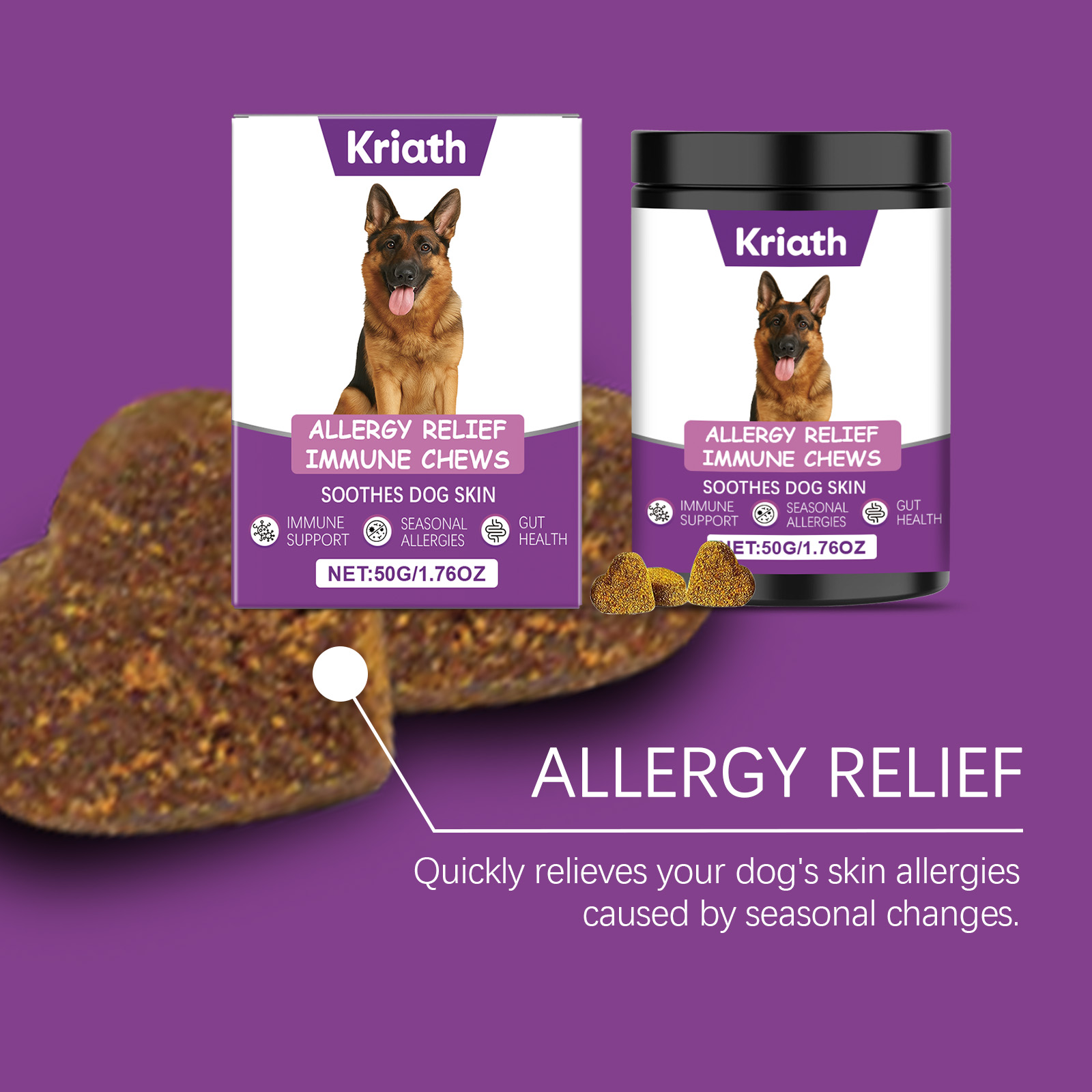 Kriath comprimidos masticables para el alivio de la piel del perro_voghion.com