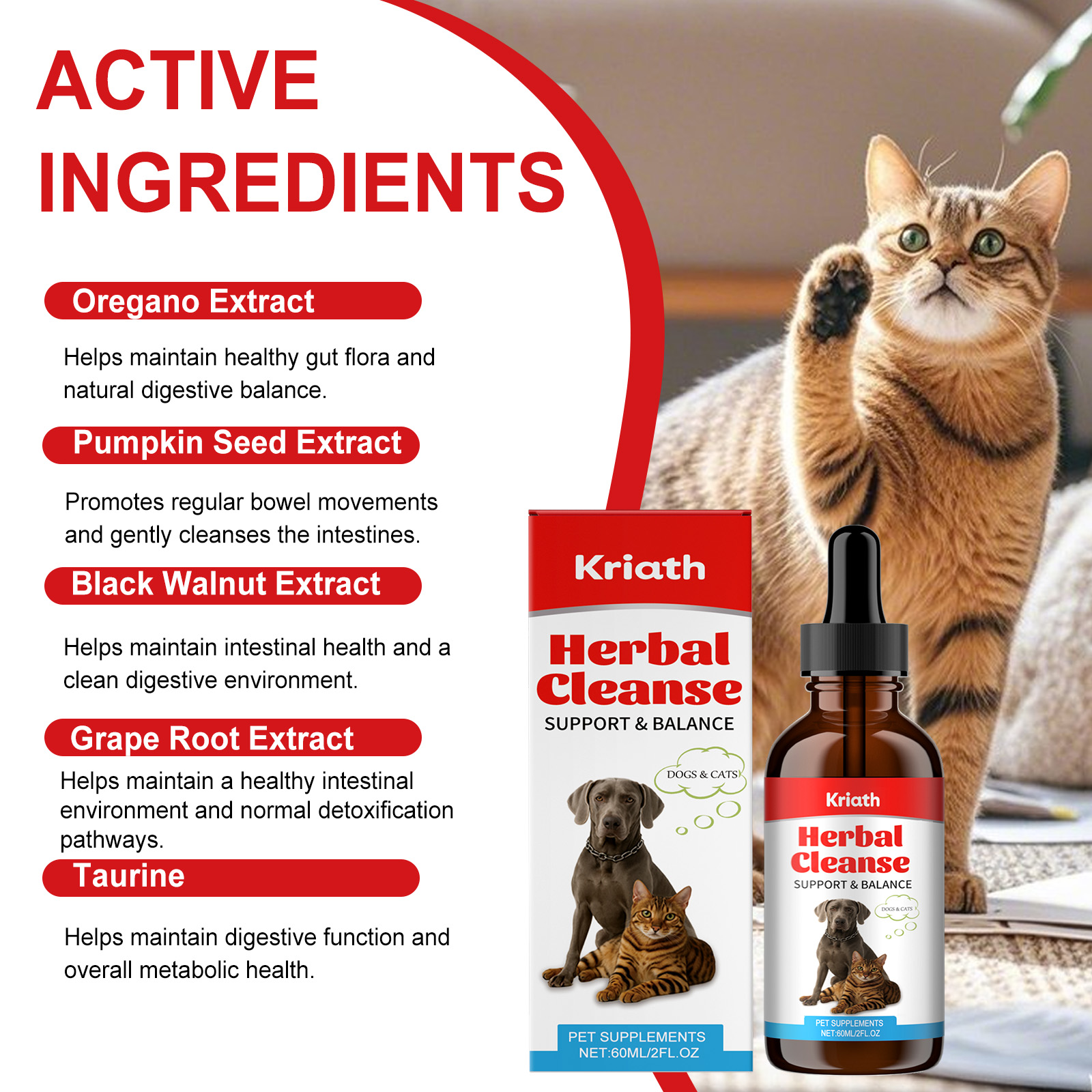 Kriath Cat And Dog Pet Body Nourishing Gentle Care Comfort Drops_voghion.com