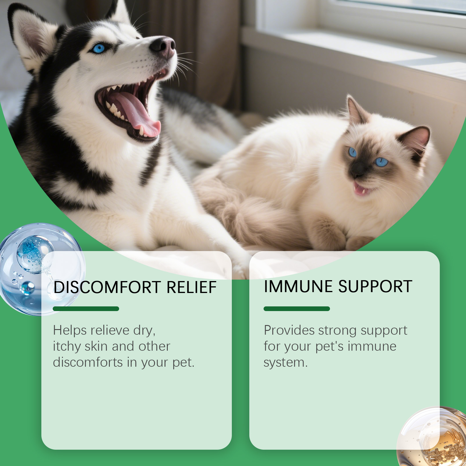Kriath Pet - Cuidado Diário Suave para Desconforto de Pele em Animais de Estimação - Gotas Fáceis de Usar_voghion.com