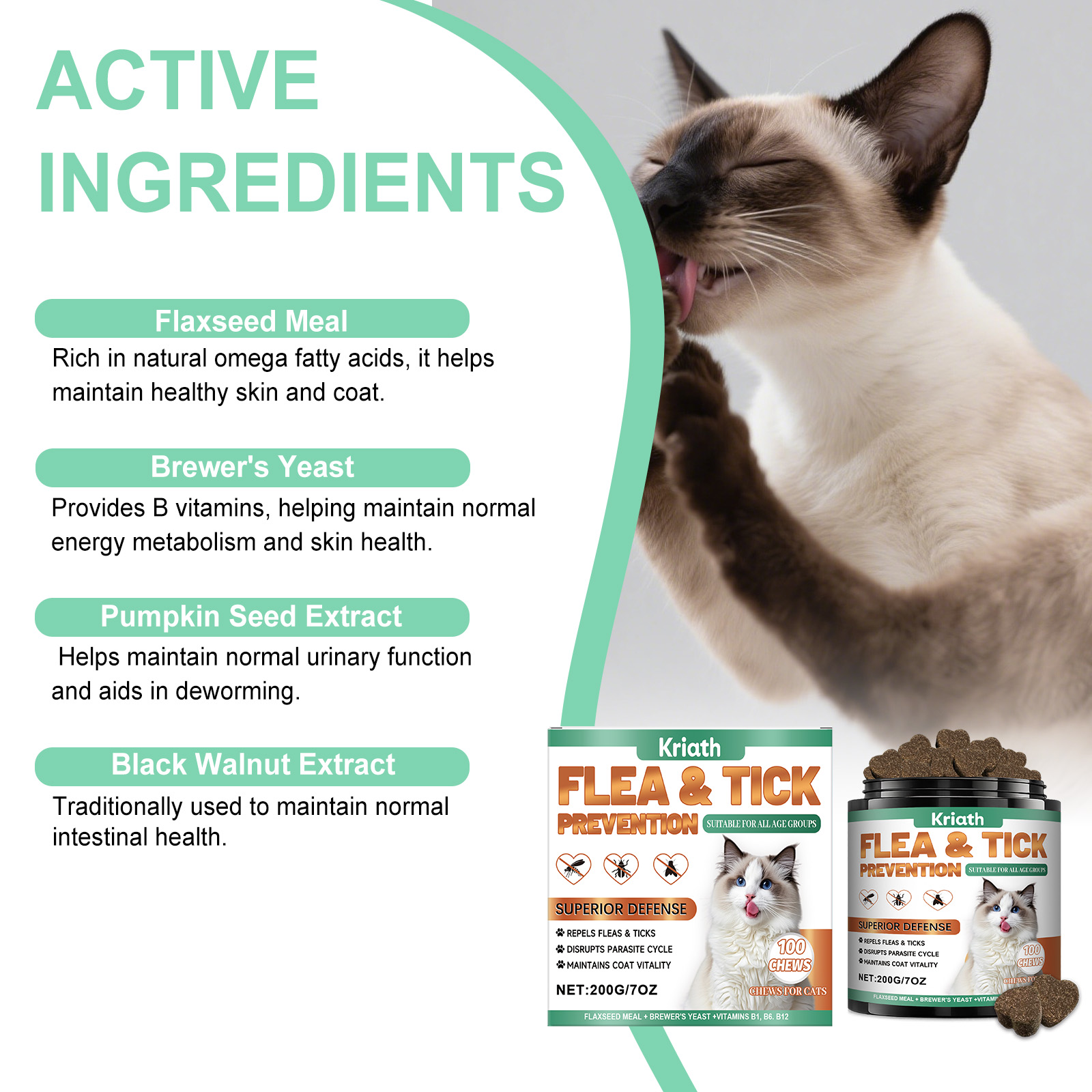 Cat Chewable Tablets For Glossy Fur And Daily Pet Skin Support_voghion.com