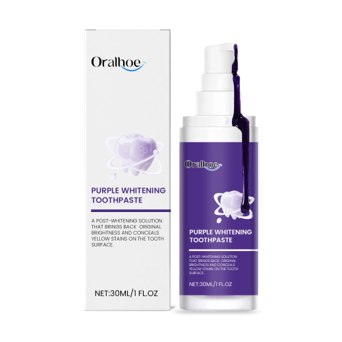 Oralhoe 紫色牙膏 温和清洁牙齿牙垢污渍薄荷清新呵护牙齿卫生