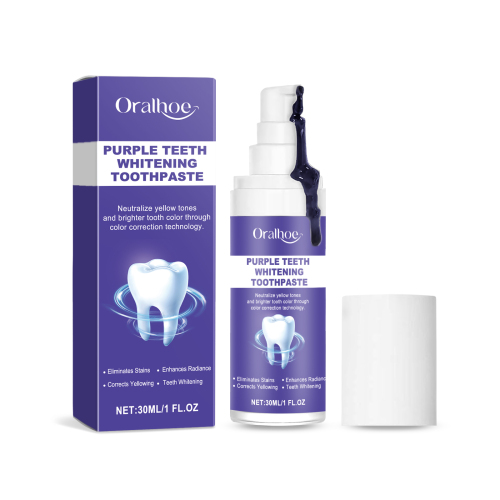 Oralhoe 紫色焕亮牙膏 焕亮祛渍改善黄牙温和清洁牙齿卫生护理牙膏