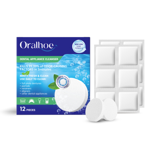 Oralhoe 假牙清洁片 口腔护理清新口气去牙渍牙套假牙清洁片护理