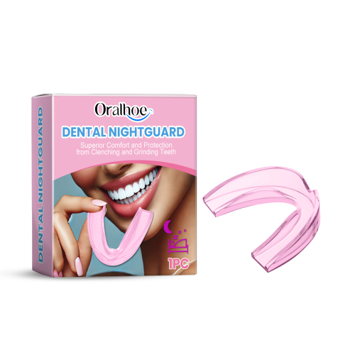 Oralhoe 粉色夜间磨牙护齿器 防睡觉打呼咬合磨牙护齿器保护牙齿