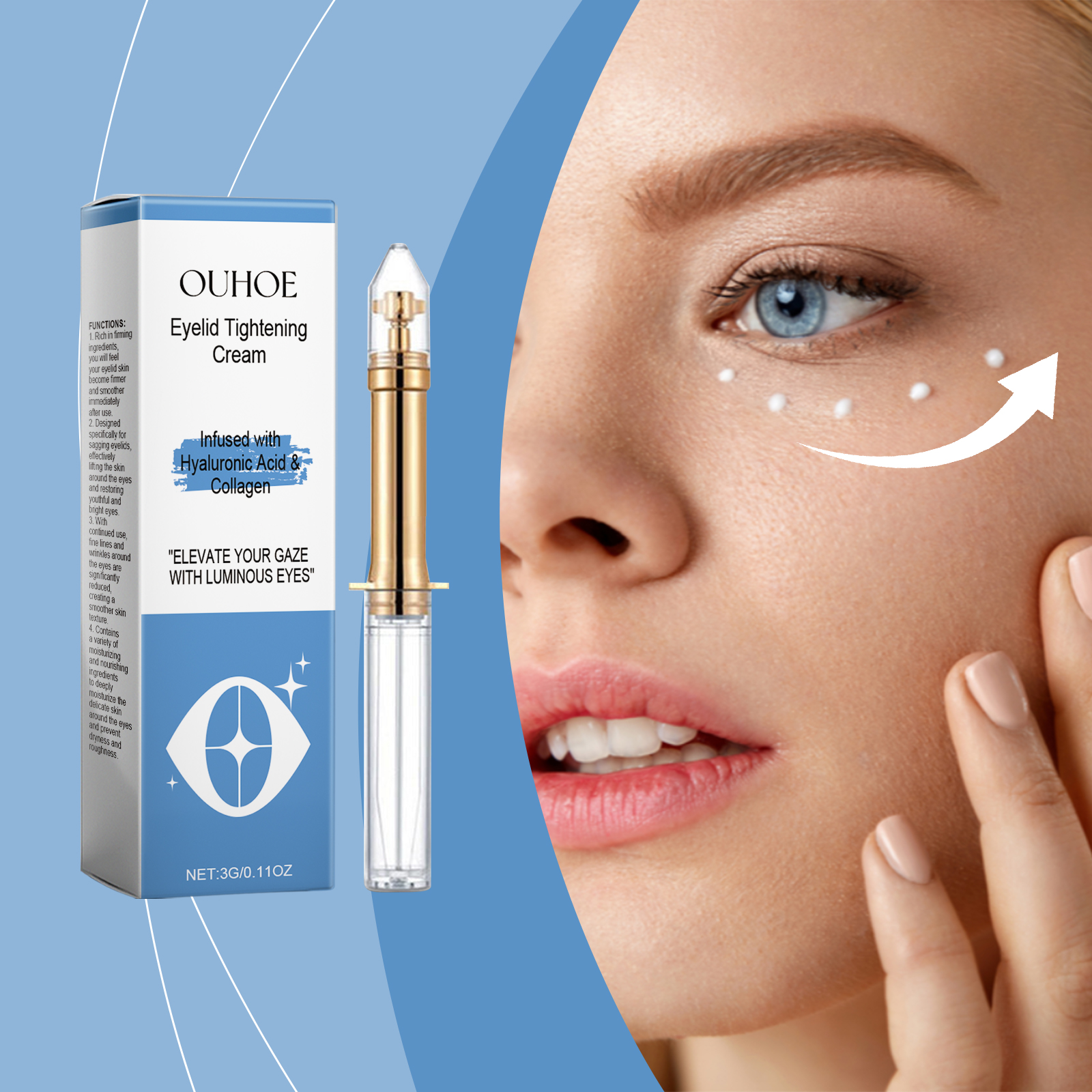 OUHOE Eye Firming Cream, Gently Care And Nourish The Skin Around The Eyes Moisturizing And Hydrating Eye Care Cream_voghion.com