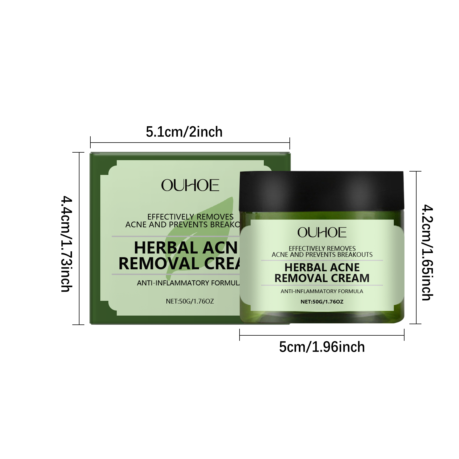 OUHOE Herbal Acne Cream Hydrates, Moisturizes, Improves Skin, Details Pores, And Lightenes Blemishes_voghion.com