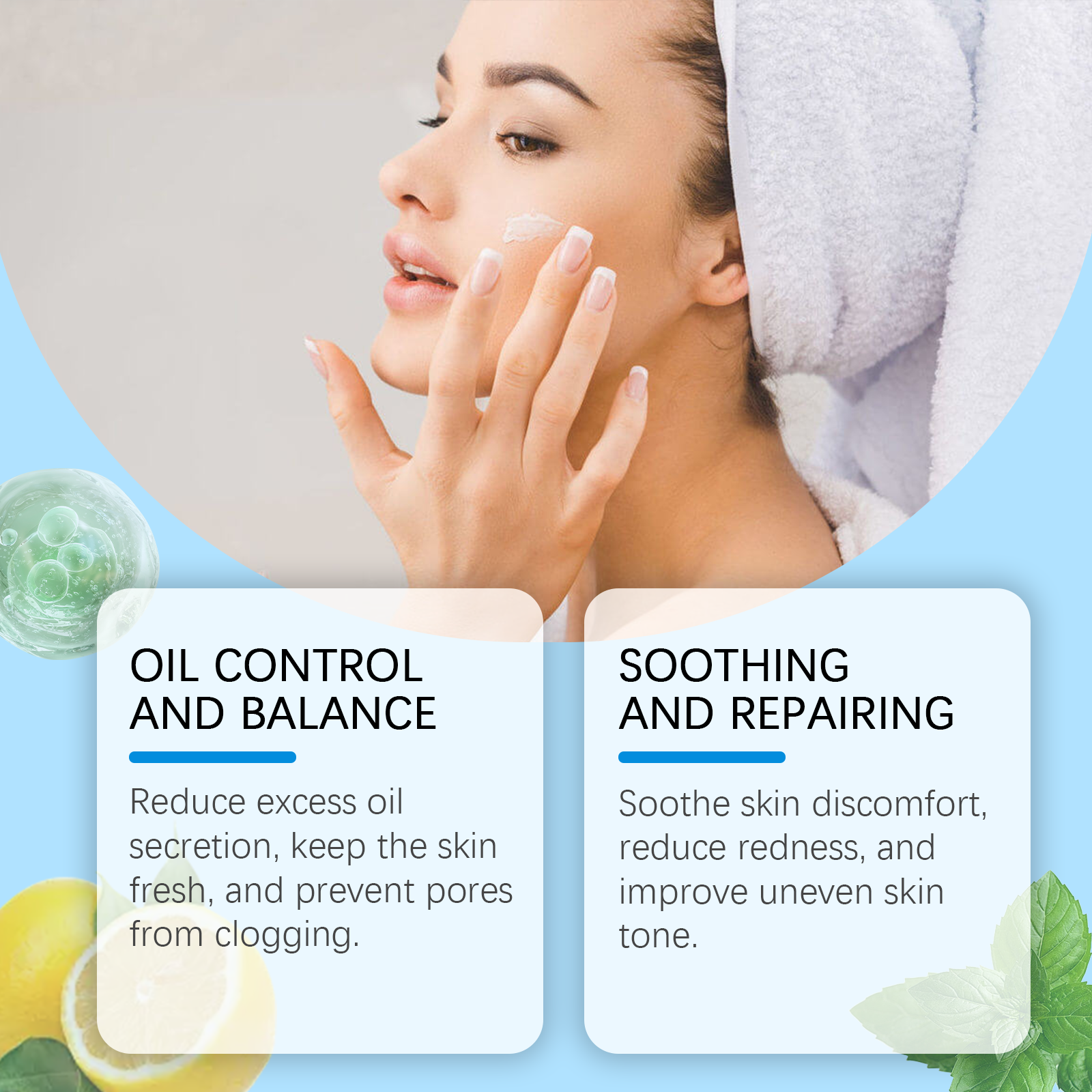 OUHOE Azelaic Acid Acne Cleansing Cream Gently Moisturizes And Moisturizes Skin, Hydrates And Balances Oil And Acne_voghion.com