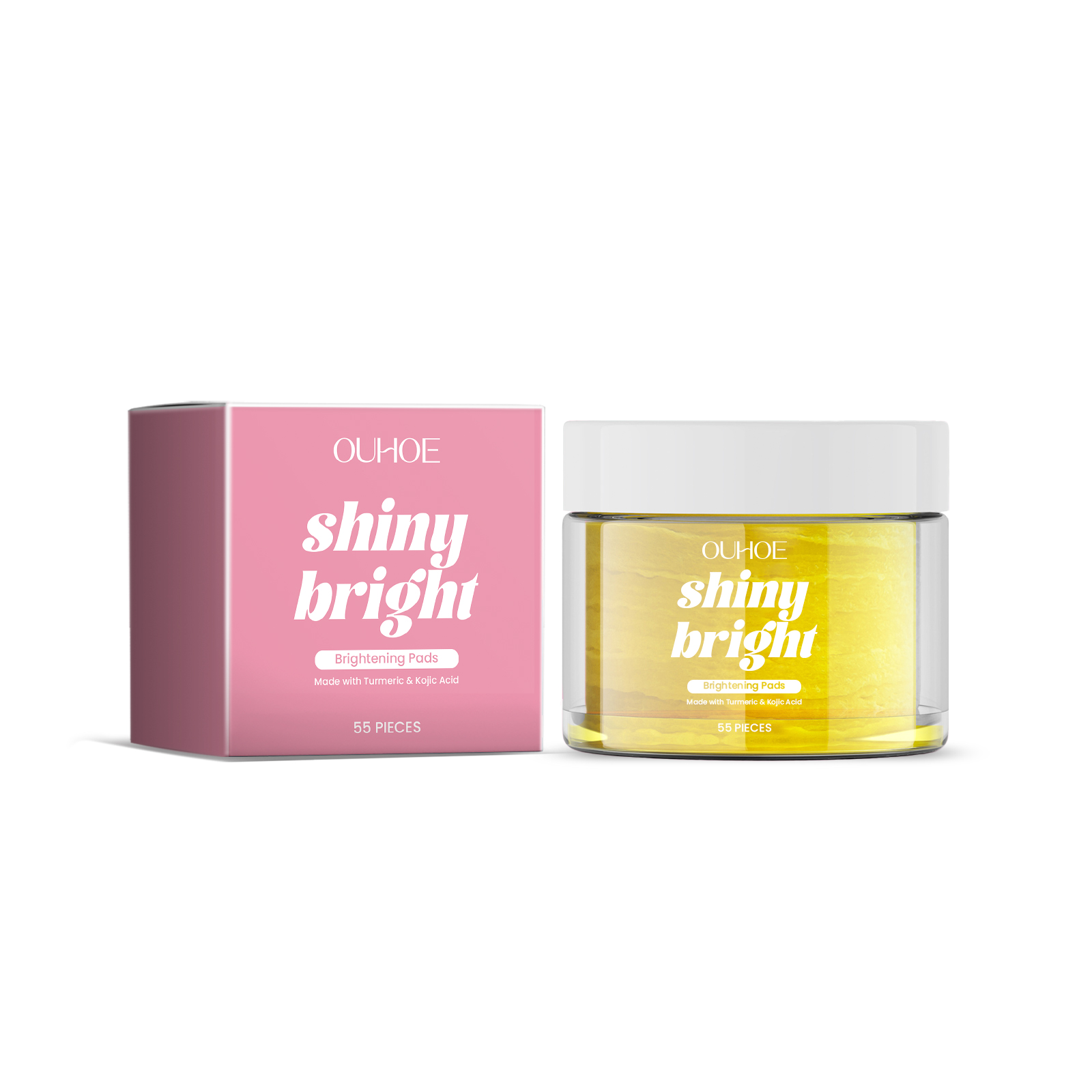 OUHOE Turmeric Acid Cotton Tablet, Clean Facial Skin Daily Gentle Moisturizing Skin Care And Beauty Kojic Acid Cotton Tablet_voghion.com