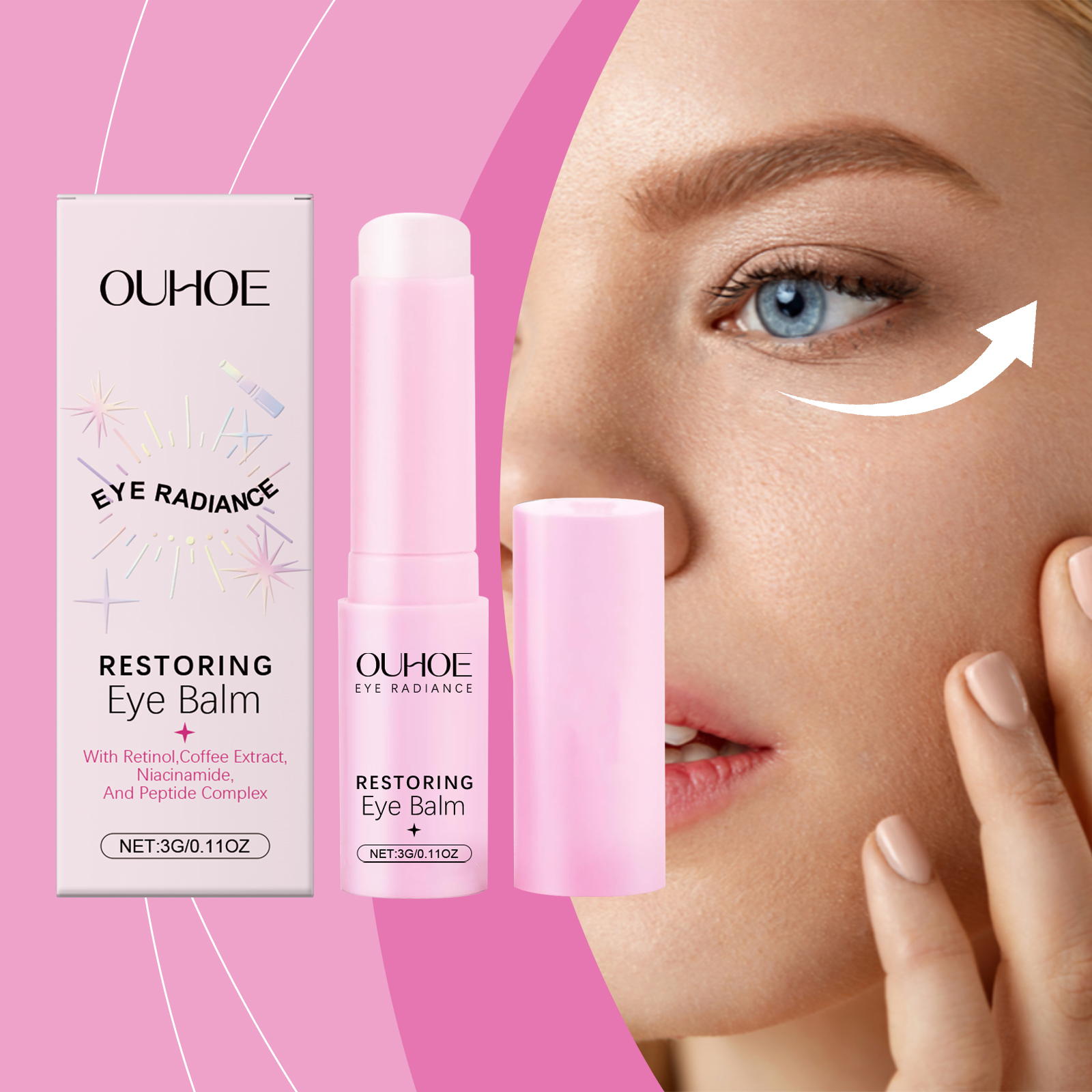 OUHOE Eye Cream Stick Gently Moisturizes Skin, Hydrates And Improves Fine Lines Around Eyes_voghion.com