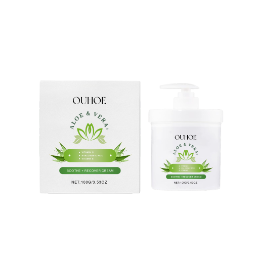 OUHOE 芦荟紧致润肤霜 温和滋润面部肌肤焕发光泽补水保湿面霜