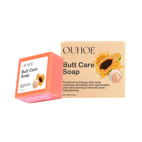 OUHOE 木瓜臀部护理皂 紧致臀部滋润萃取手工皂温和护理身体肌肤