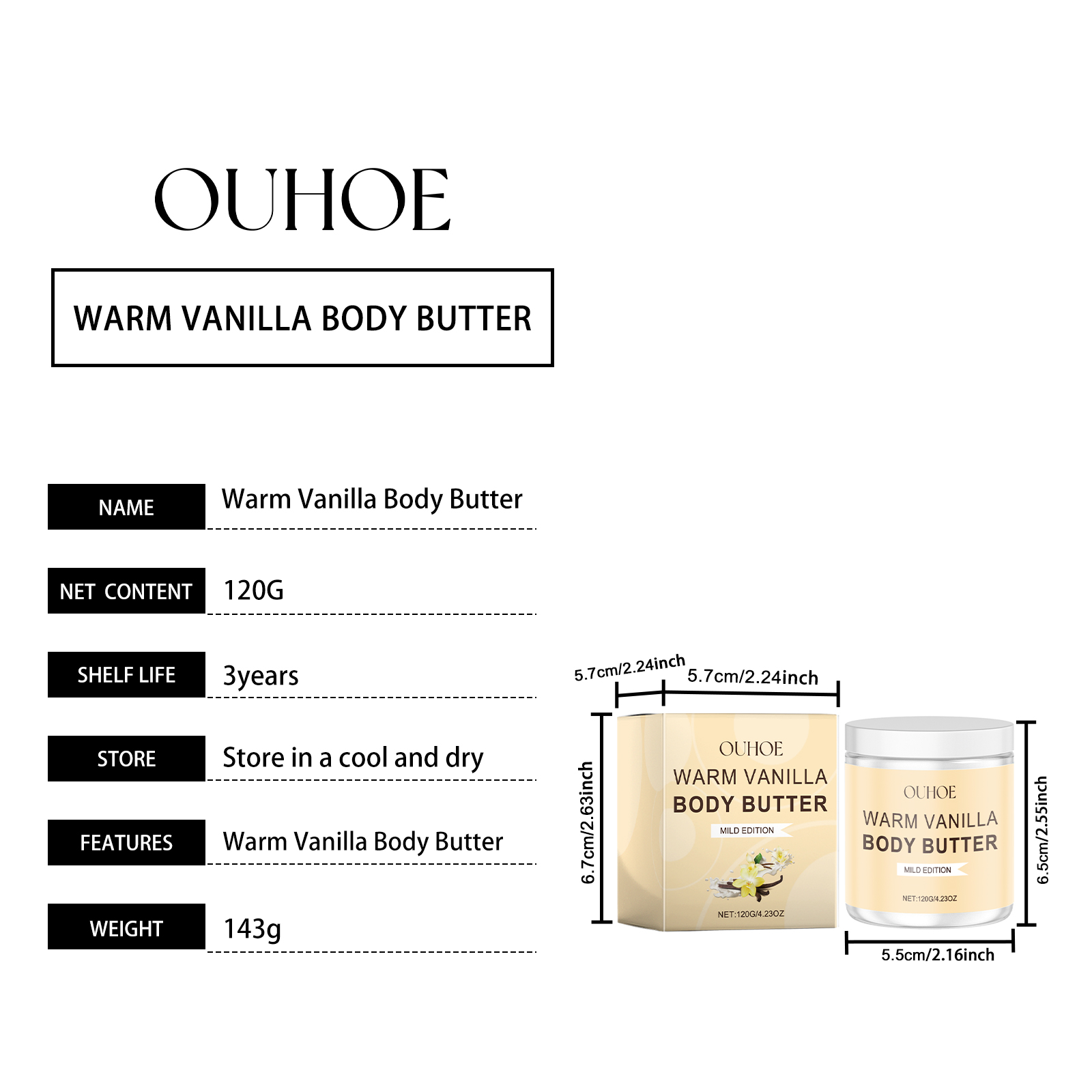OUHOE Vanilla Body Scrub Gently Exfoliates And Nourishes Rough Skin_voghion.com