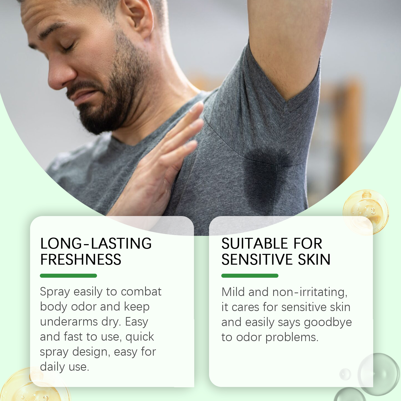 OUHOE Aloe Vera Underarm Spray Refreshing Spray Hydrates, Leaves Fragrance, Nourishes And Refreshes Underarms_voghion.com