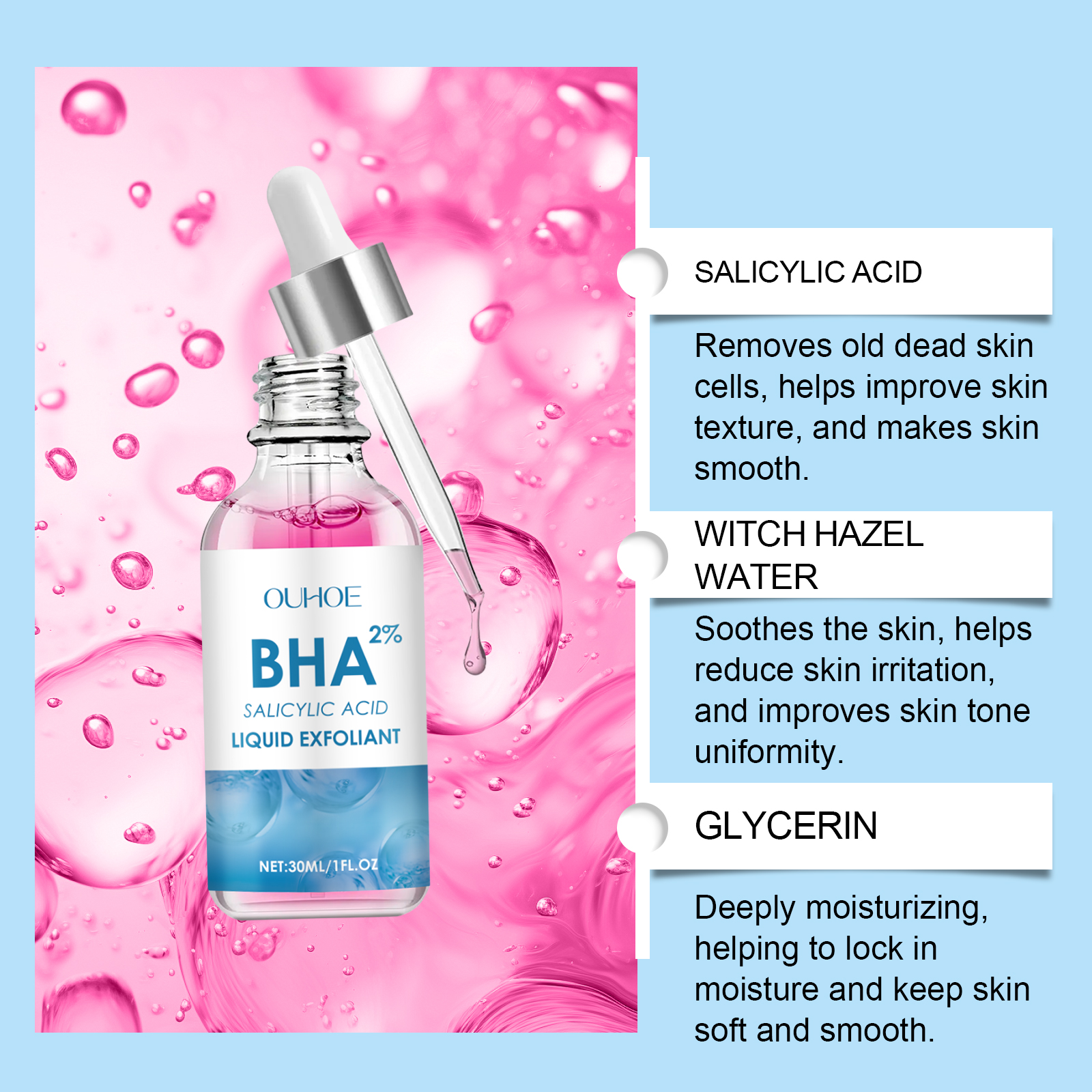 OUHOE Exfoliating Essence, Effective In Softening Dead Skin, Brightening And Repairing Skin Smooth And Delicate Essence_voghion.com