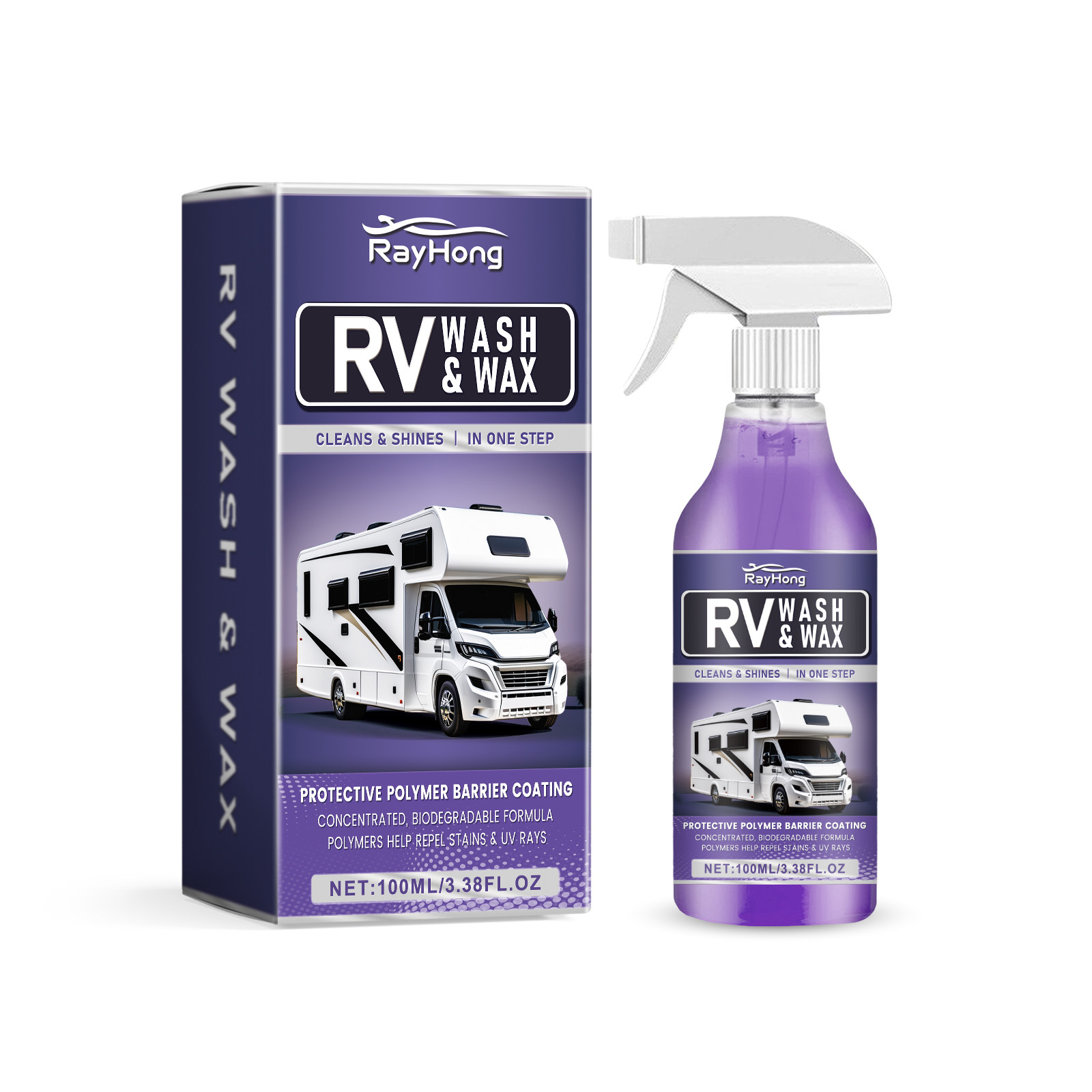 Rayhong Motorhome Cleaning Solution, One Step Cleaning Easy Decontamination Bright As New Anti-Uv Coating Agent_voghion.com