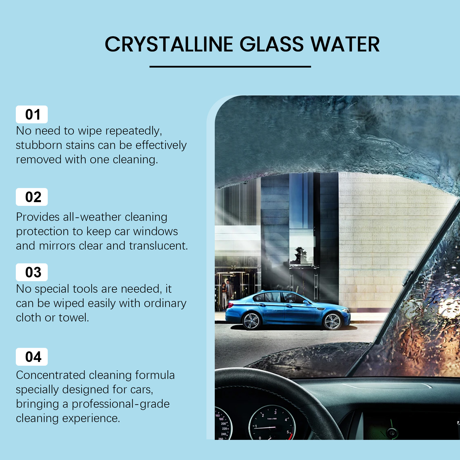 Rayhong Car Coated Crystal Glass Water, Car Decontamination Wiper Clean Water Four Seasons Universal Rain Glass Water_voghion.com