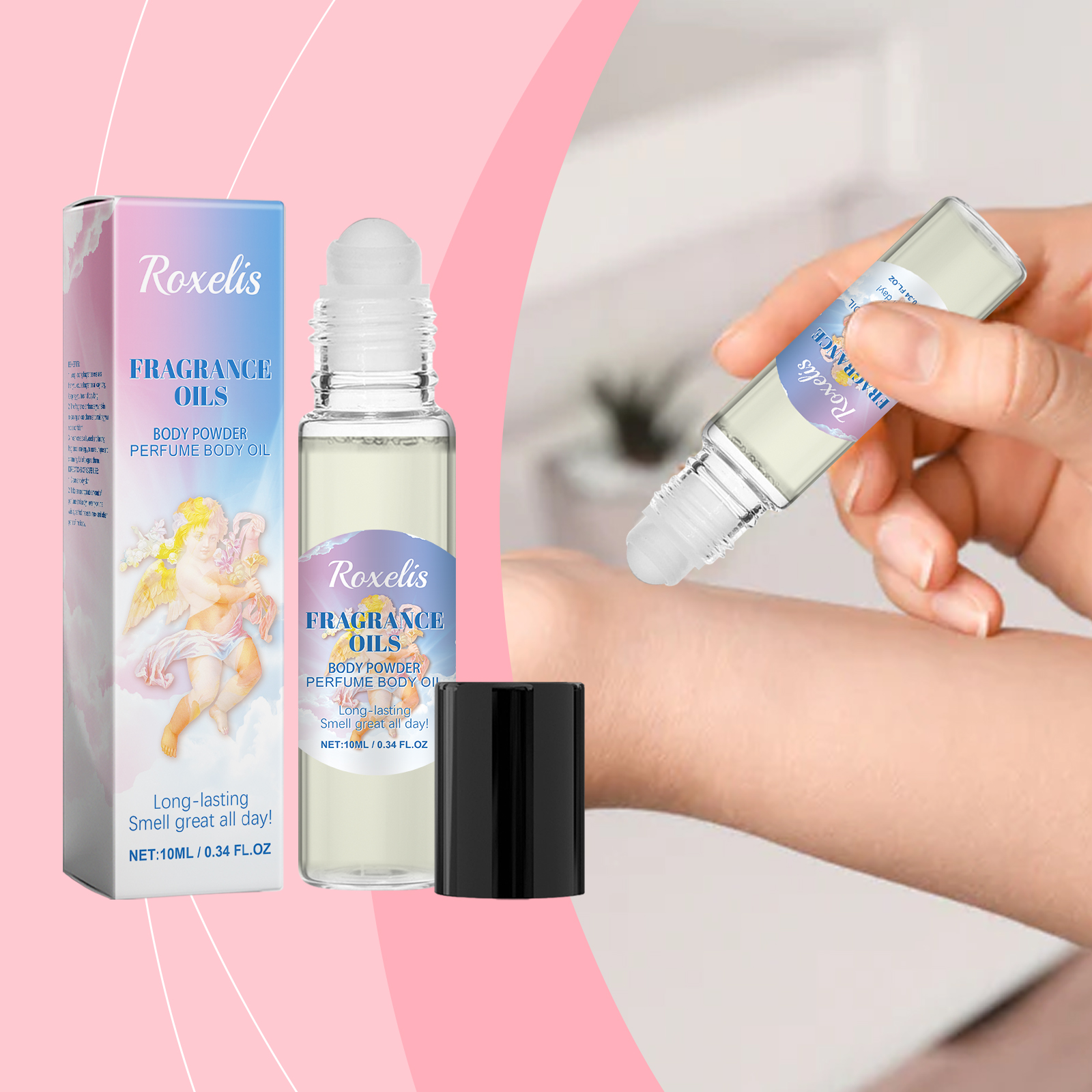 Roxelis Caramelized Honey Light Perfume, Roll-On Scented Essential Oil Fresh Milk Charm Long-Lasting Portable Perfume_voghion.com