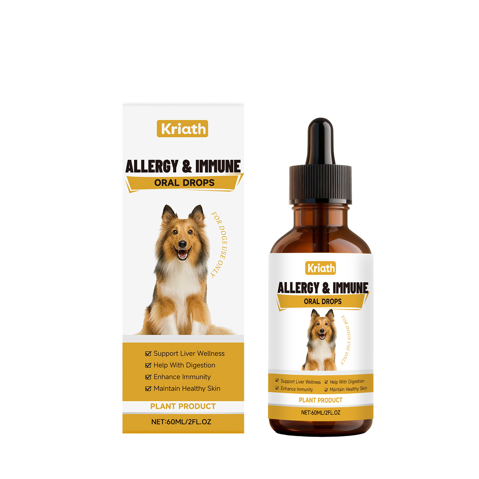 Gotas herbales Kriath para perros: nutren y cuidan la salud de las mascotas. Solución nutricional Vitality._voghion.com
