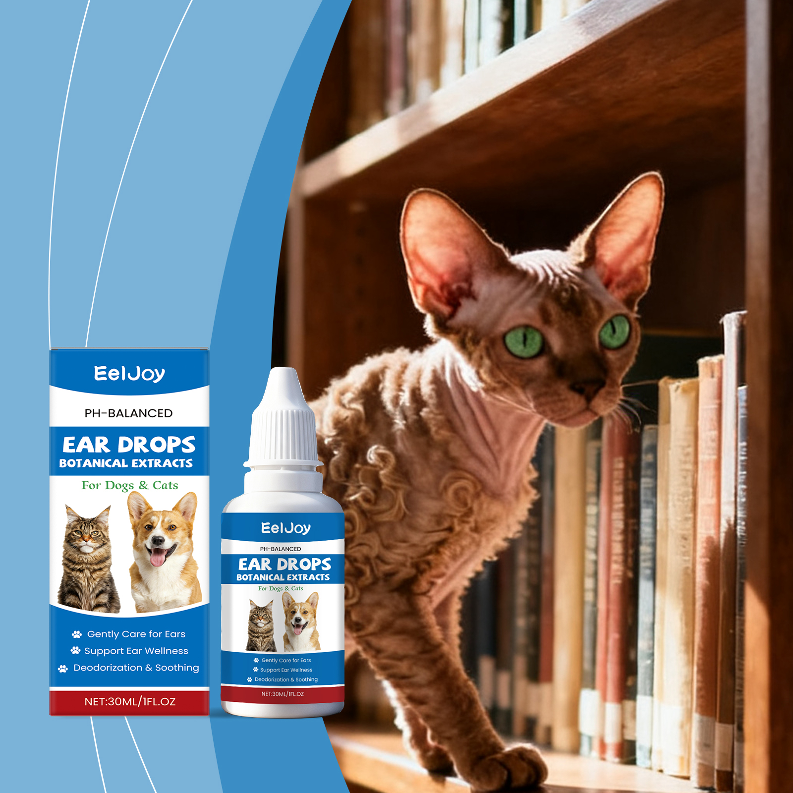 EelJoy Pet Gentle Formula Cleans Earwax Odor Ear Refreshing Daily Care Agent_voghion.com