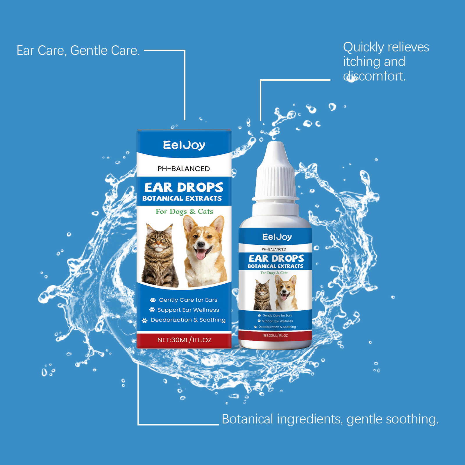 EelJoy Pet Gentle Formula Cleans Earwax Odor Ear Refreshing Daily Care Agent_voghion.com
