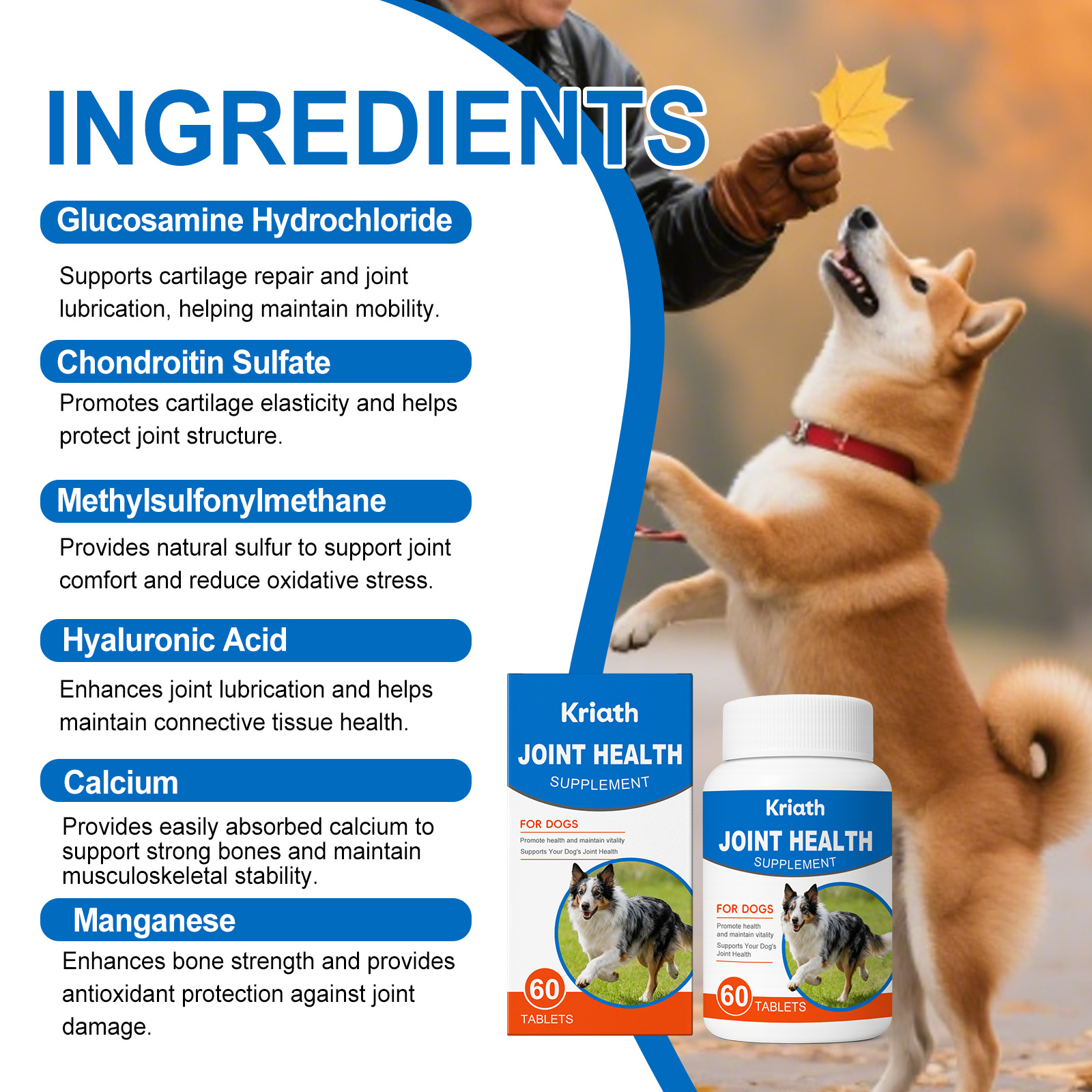 Complément alimentaire kriath pour articulations du chien_voghion.com