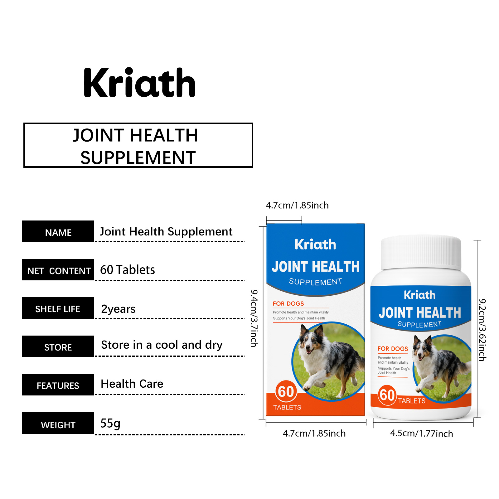Complément alimentaire kriath pour articulations du chien_voghion.com