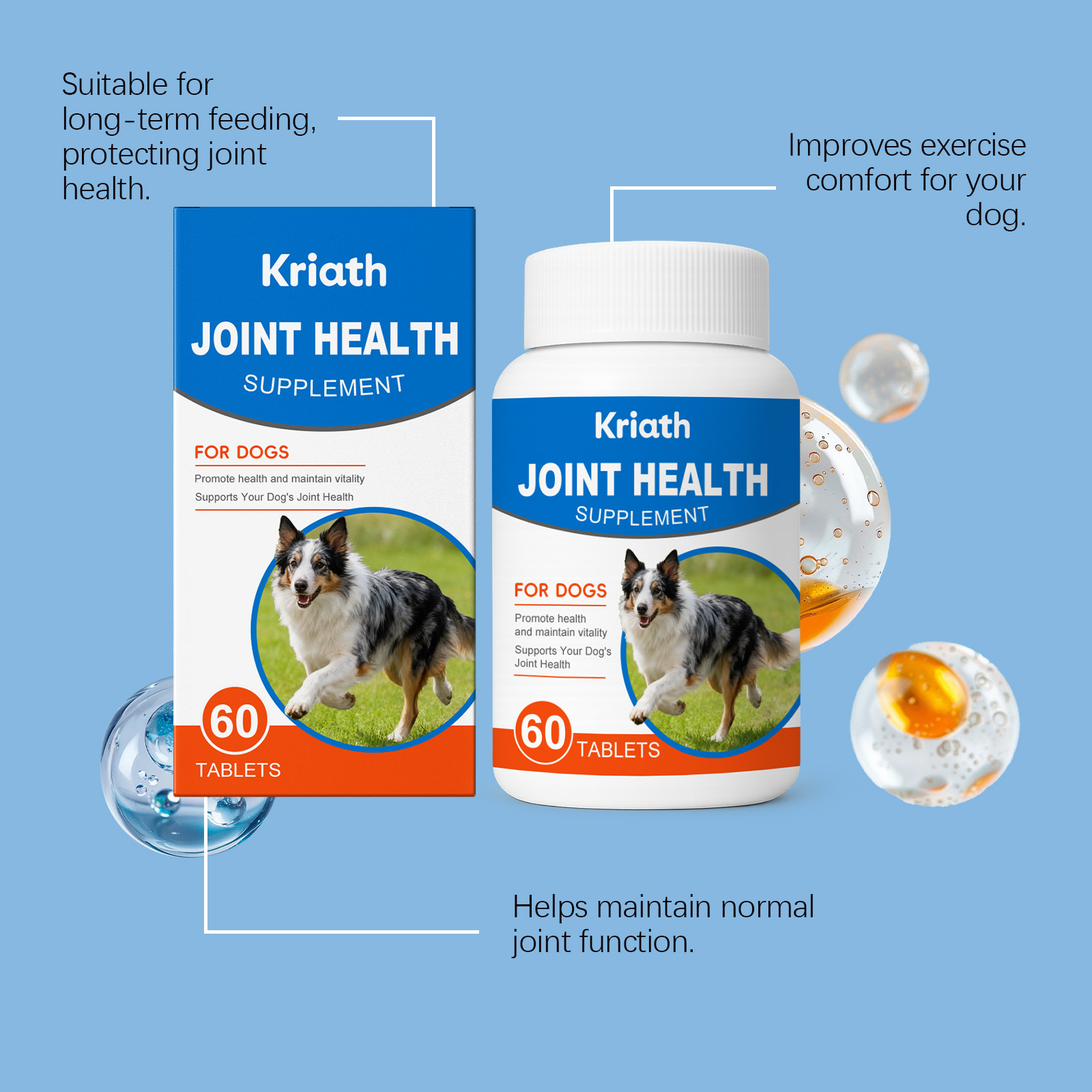 Complément alimentaire kriath pour articulations du chien_voghion.com