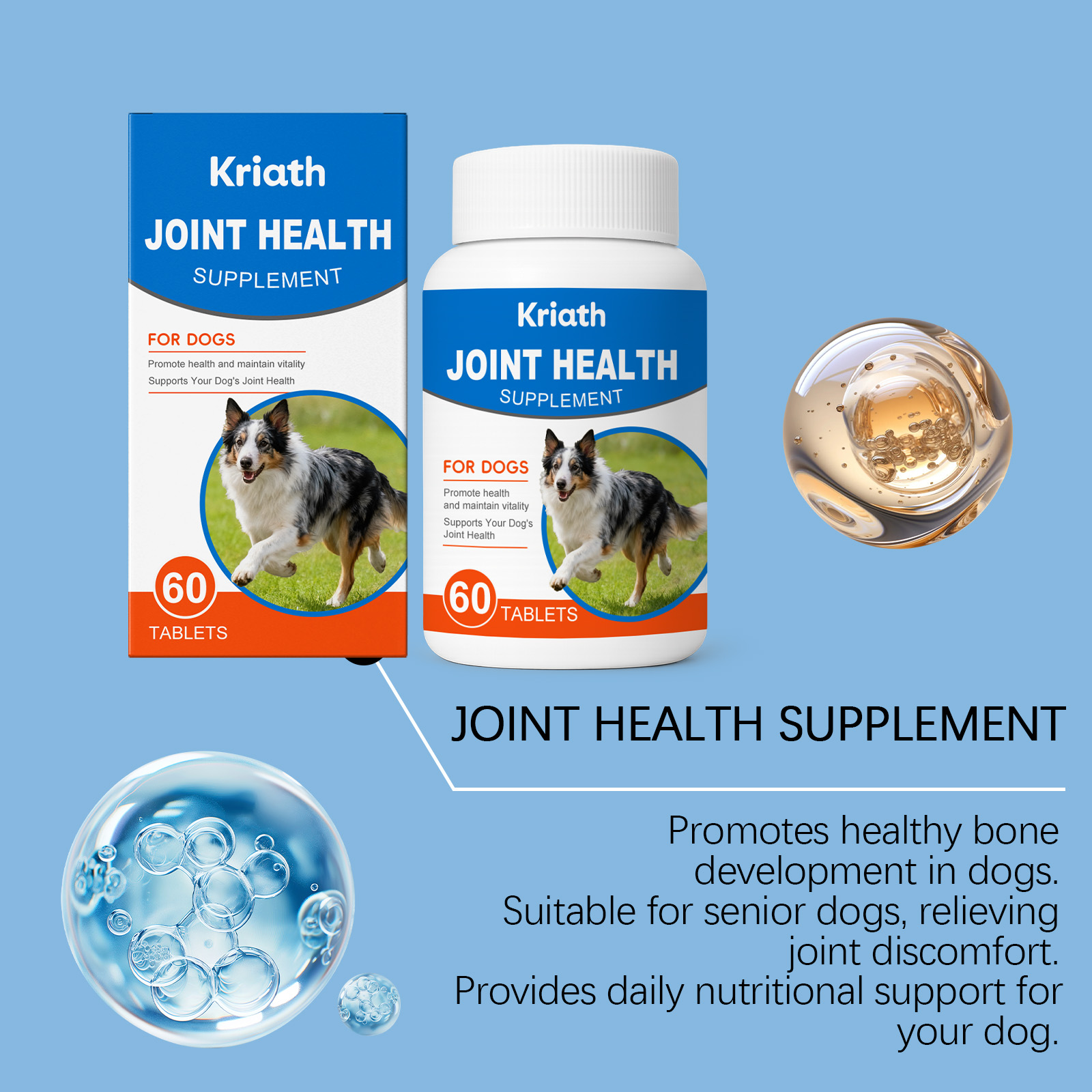 Complément alimentaire kriath pour articulations du chien_voghion.com