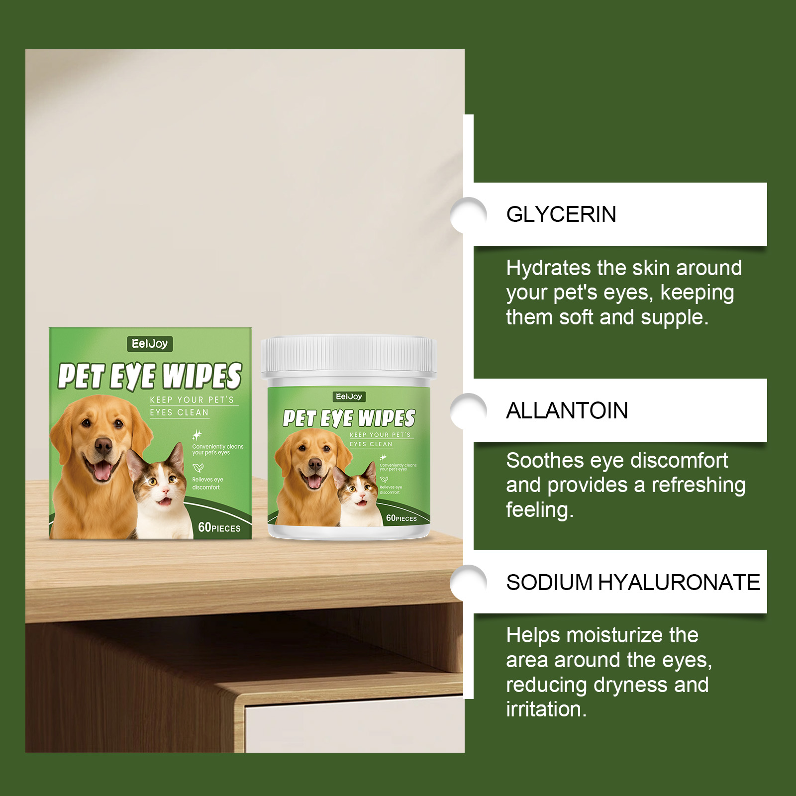 Salviette occhi per cani detergente delicato per lacrime e orecchie_voghion.com