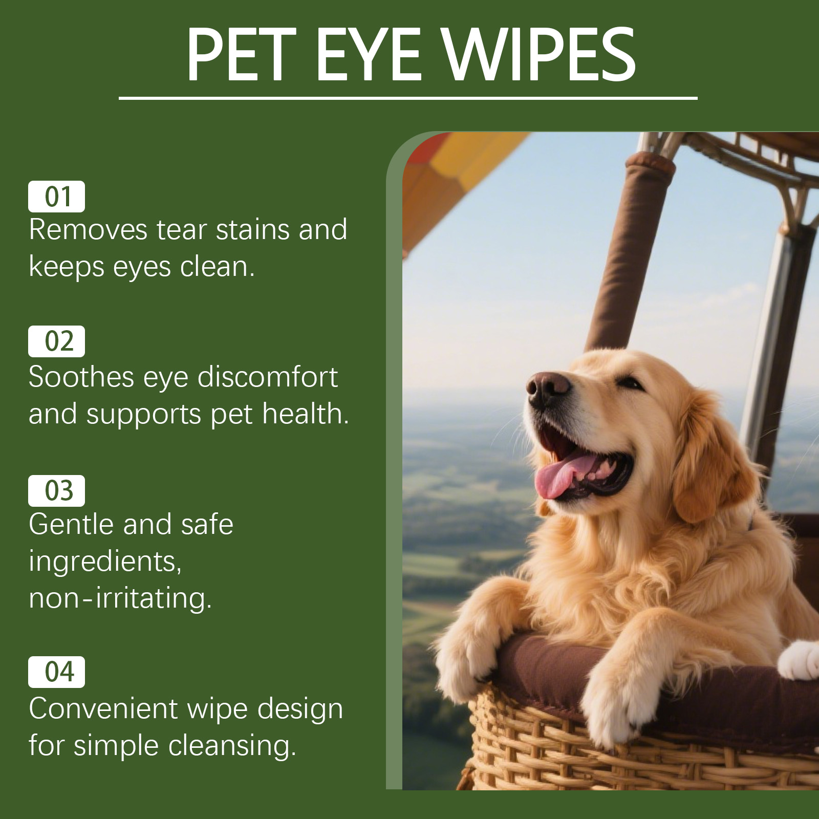 Salviette occhi per cani detergente delicato per lacrime e orecchie_voghion.com