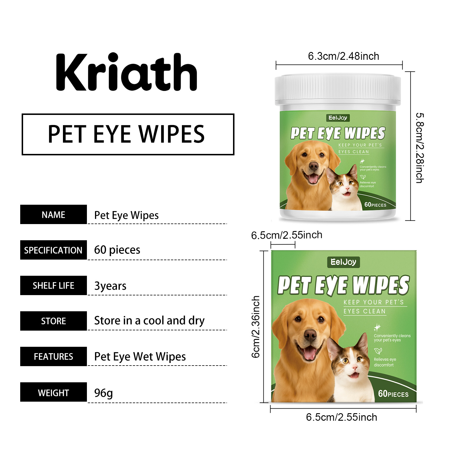 Salviette occhi per cani detergente delicato per lacrime e orecchie_voghion.com
