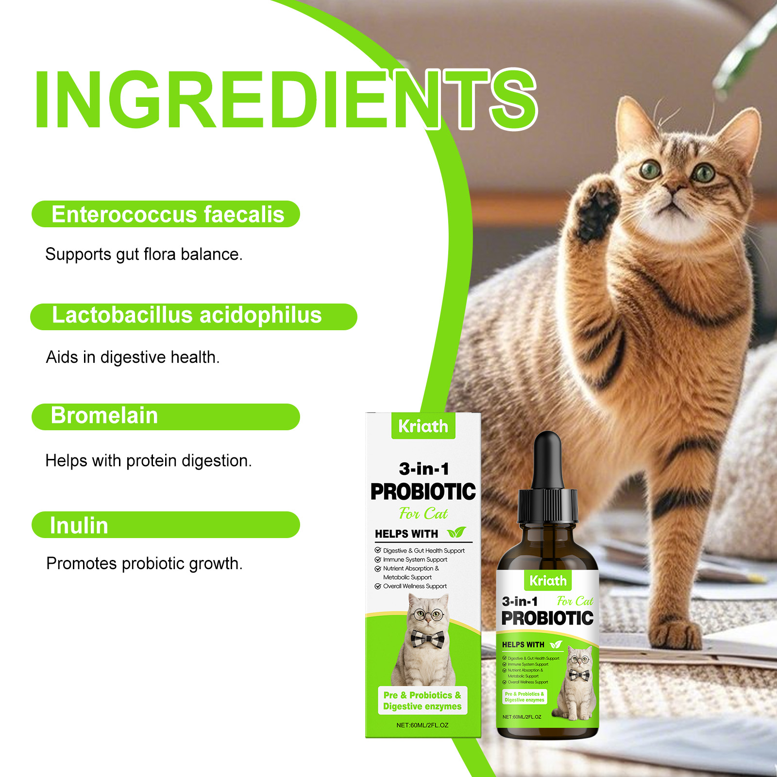 Probiotische druppels voor katten ondersteuning darmflora_voghion.com