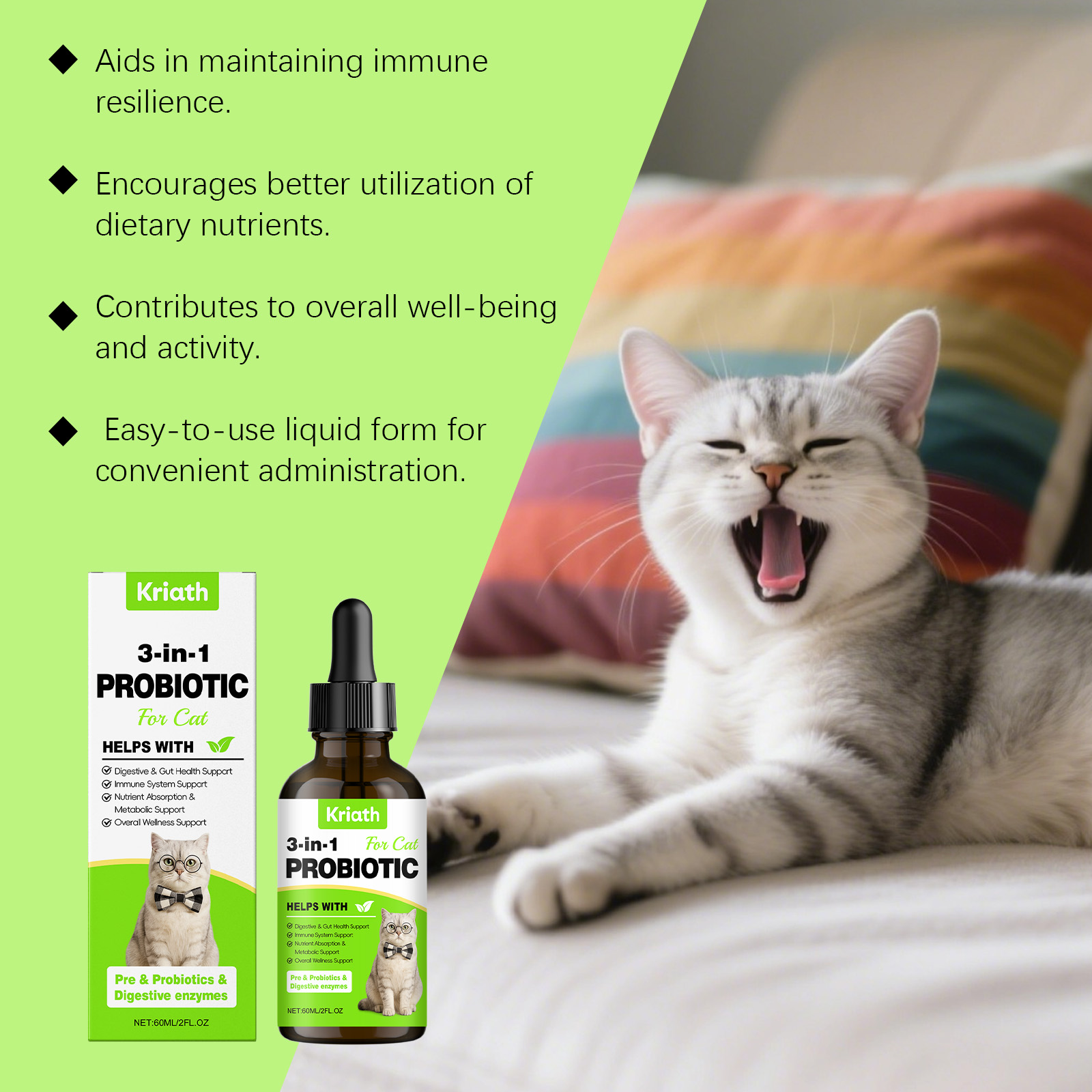 Probiotische druppels voor katten ondersteuning darmflora_voghion.com