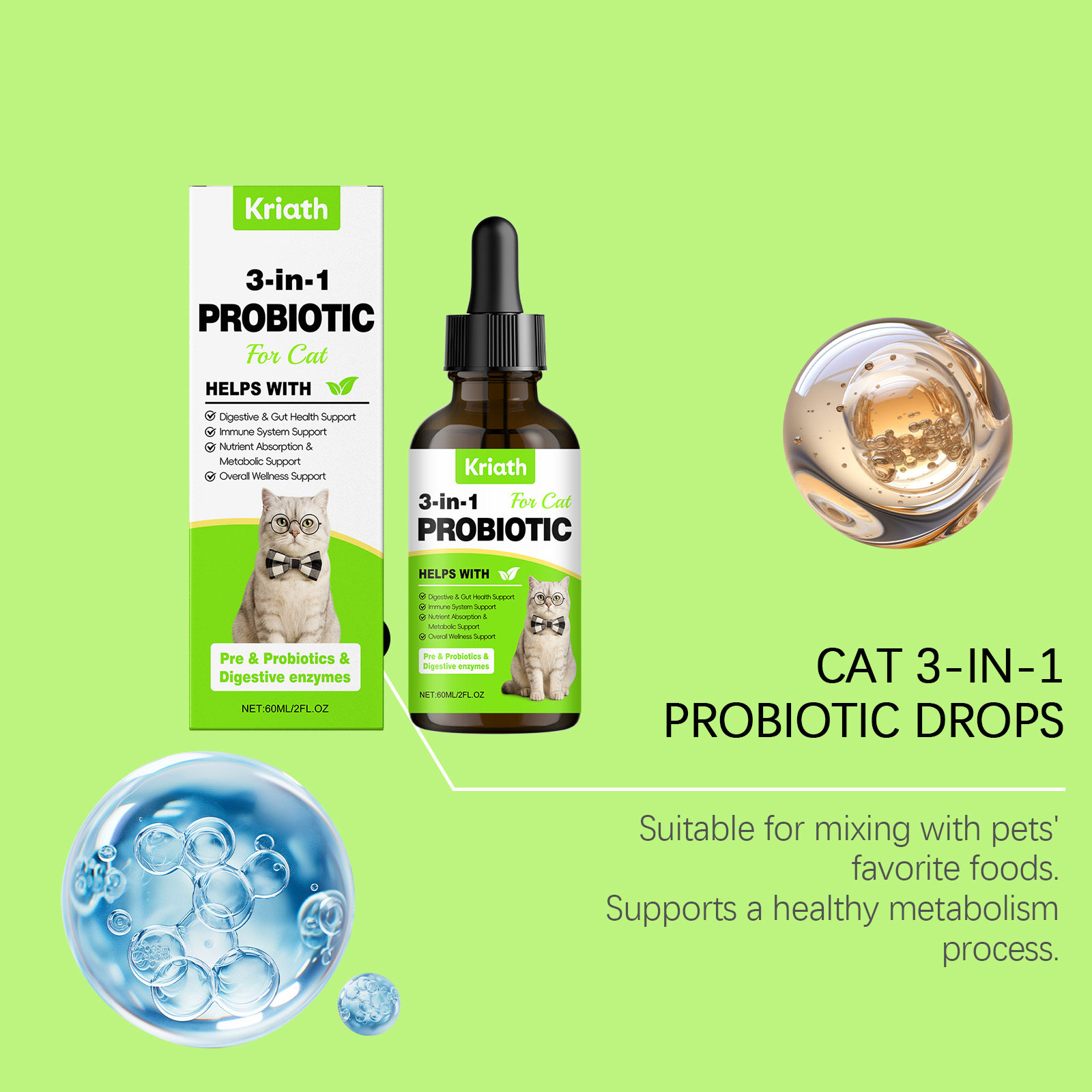 Probiotische druppels voor katten ondersteuning darmflora_voghion.com