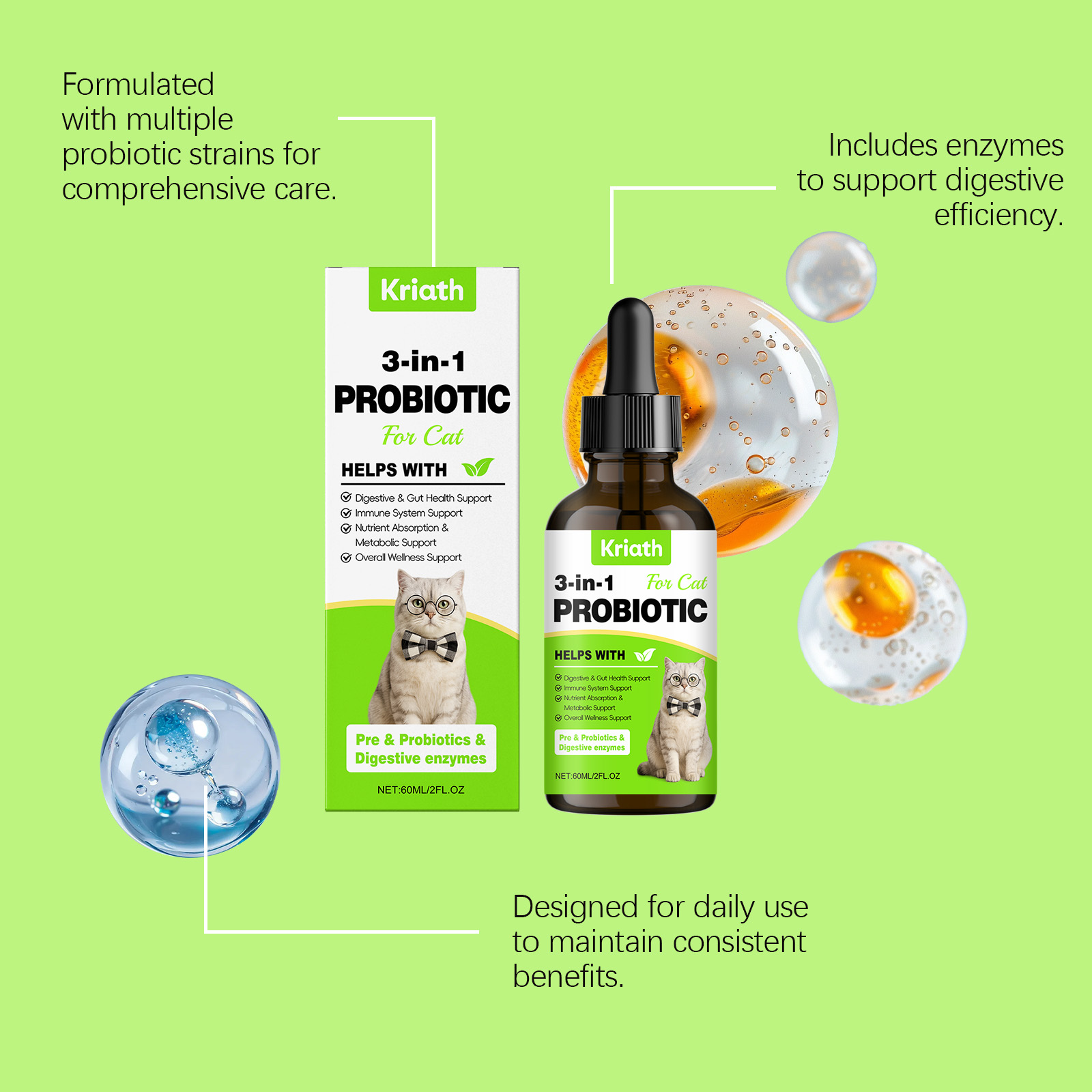 Probiotische druppels voor katten ondersteuning darmflora_voghion.com