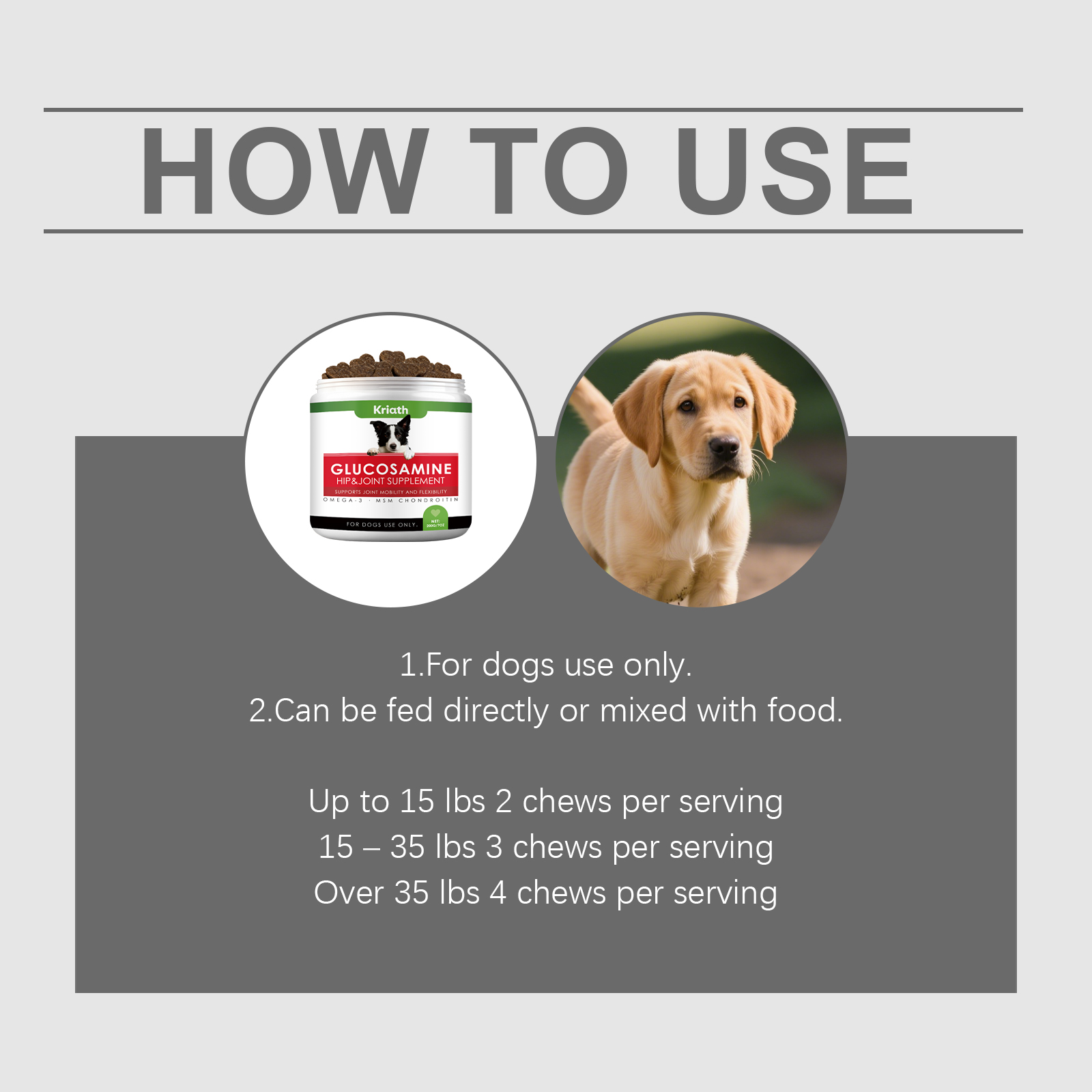 Kriath Dog Soft Granules: milde ingrediënten voor dagelijkse gewrichtsverzorging bij honden._voghion.com