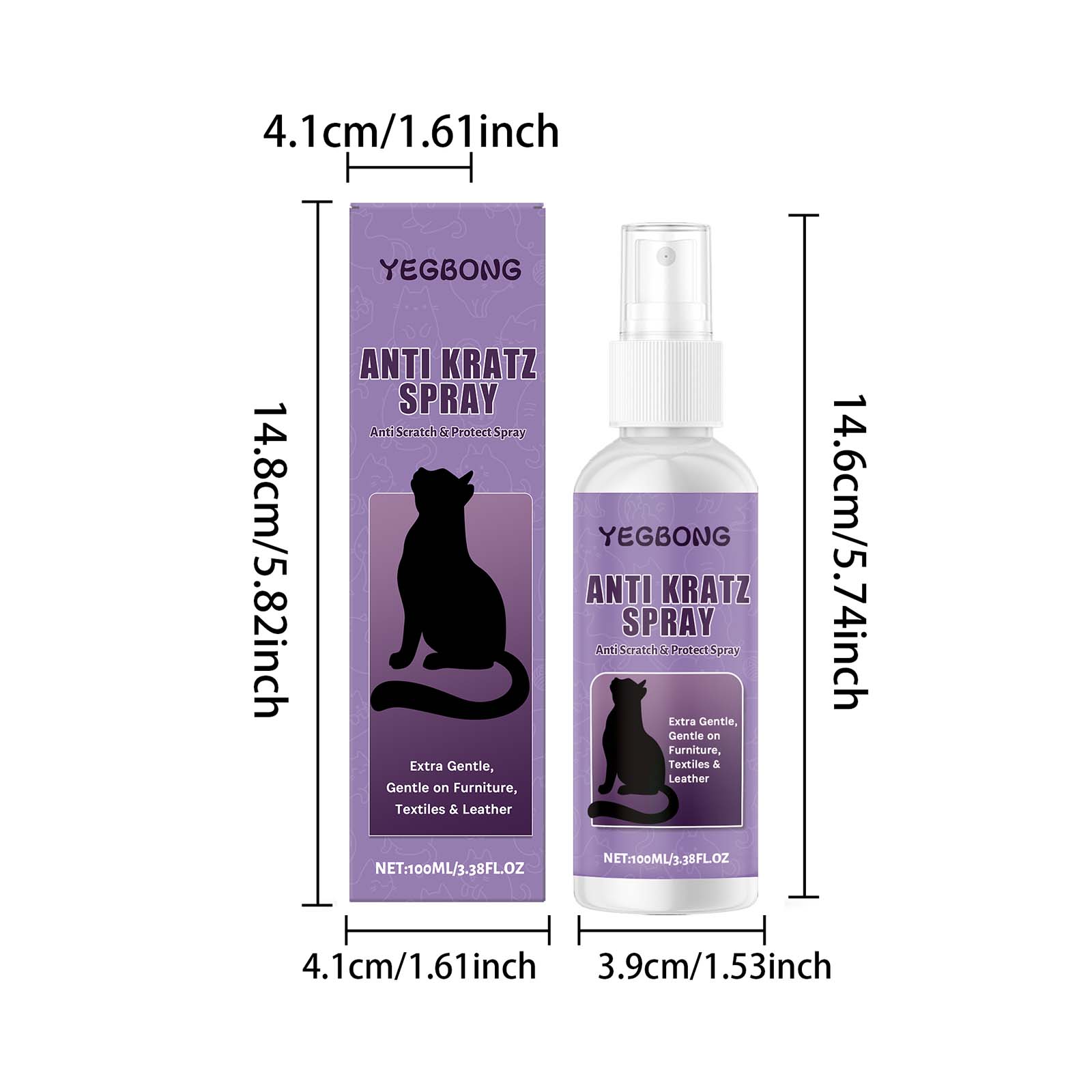 Yegbong Katzenspray gegen Kratzgefahren – Verhaltensführung – Möbelschutz – Für Familien mit mehreren Haustieren geeignet – Sanfte Formel_voghion.com
