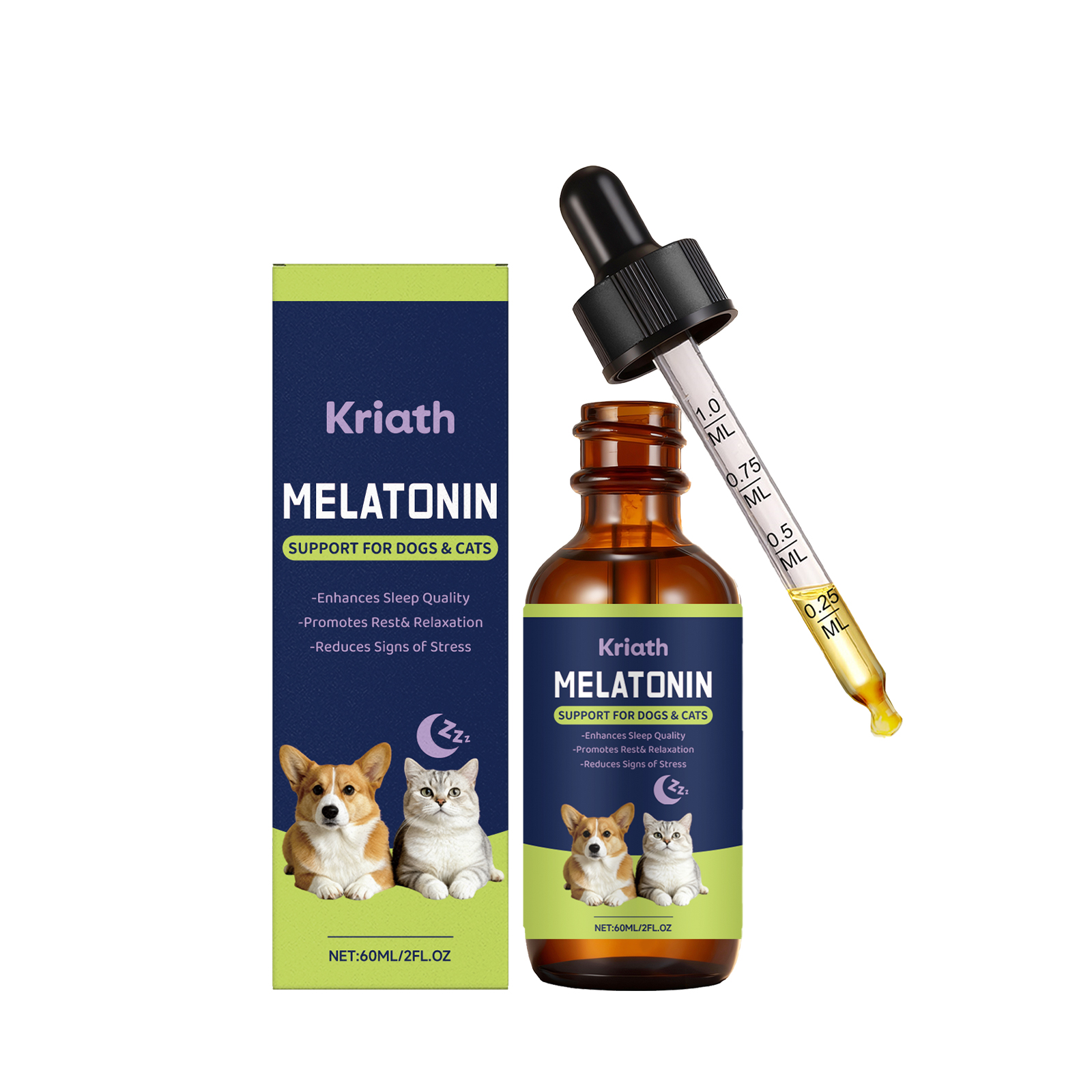 Kriath Cat And Dog Milde Ingrediënten Voor Een Slaapverwekkende Verzorgingsdruppels voor Huisdieren_voghion.com
