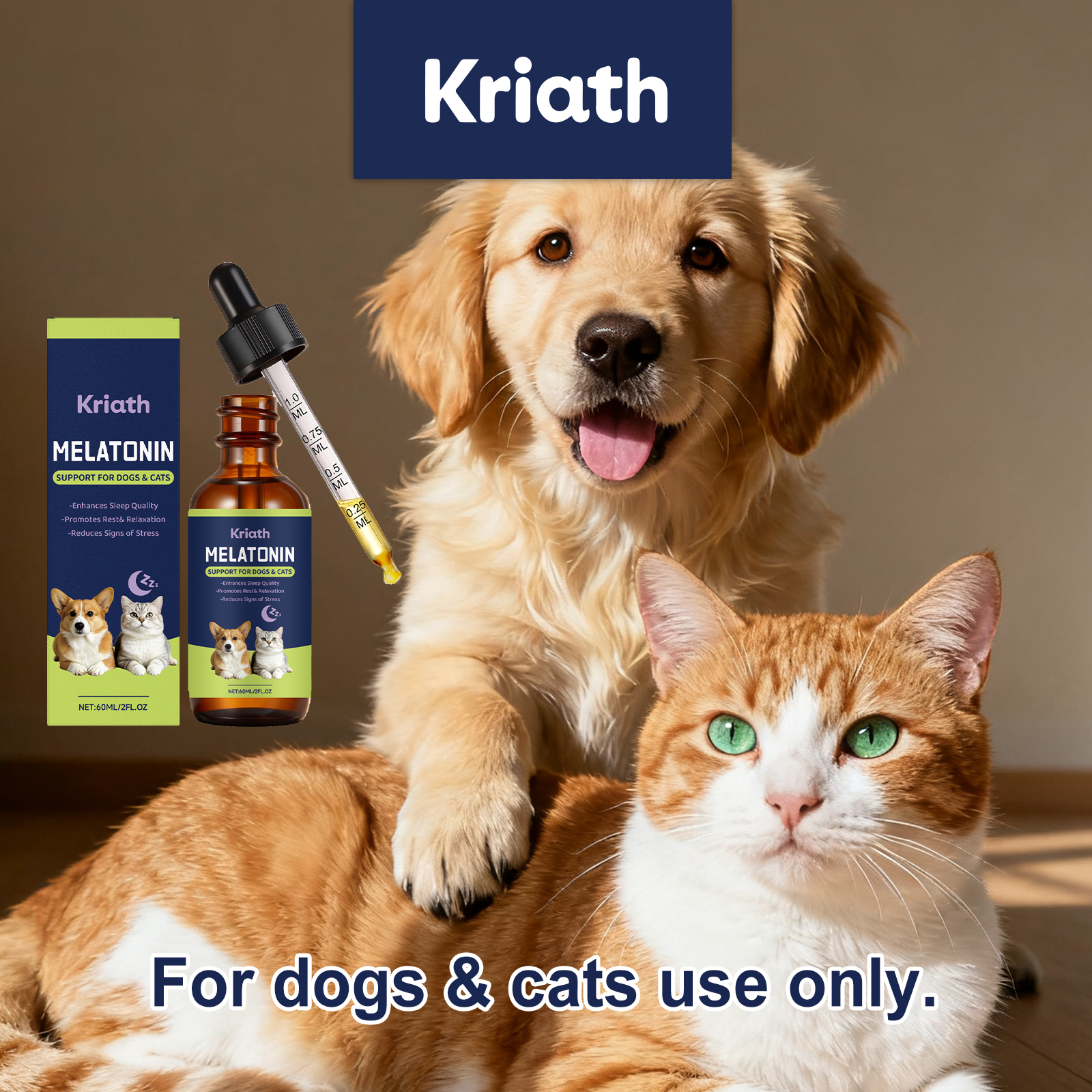 Kriath Cat And Dog Milde Ingrediënten Voor Een Slaapverwekkende Verzorgingsdruppels voor Huisdieren_voghion.com