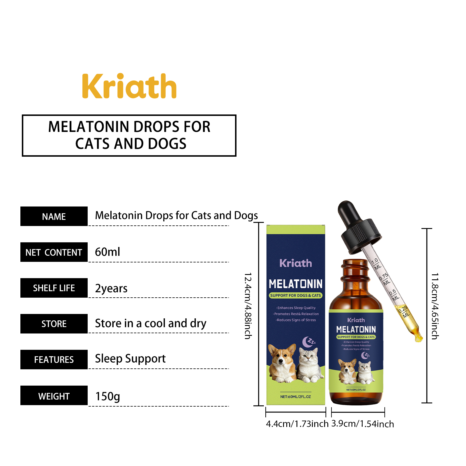 Rustgevende druppels voor kat en hond voor slaap en verzorging_voghion.com