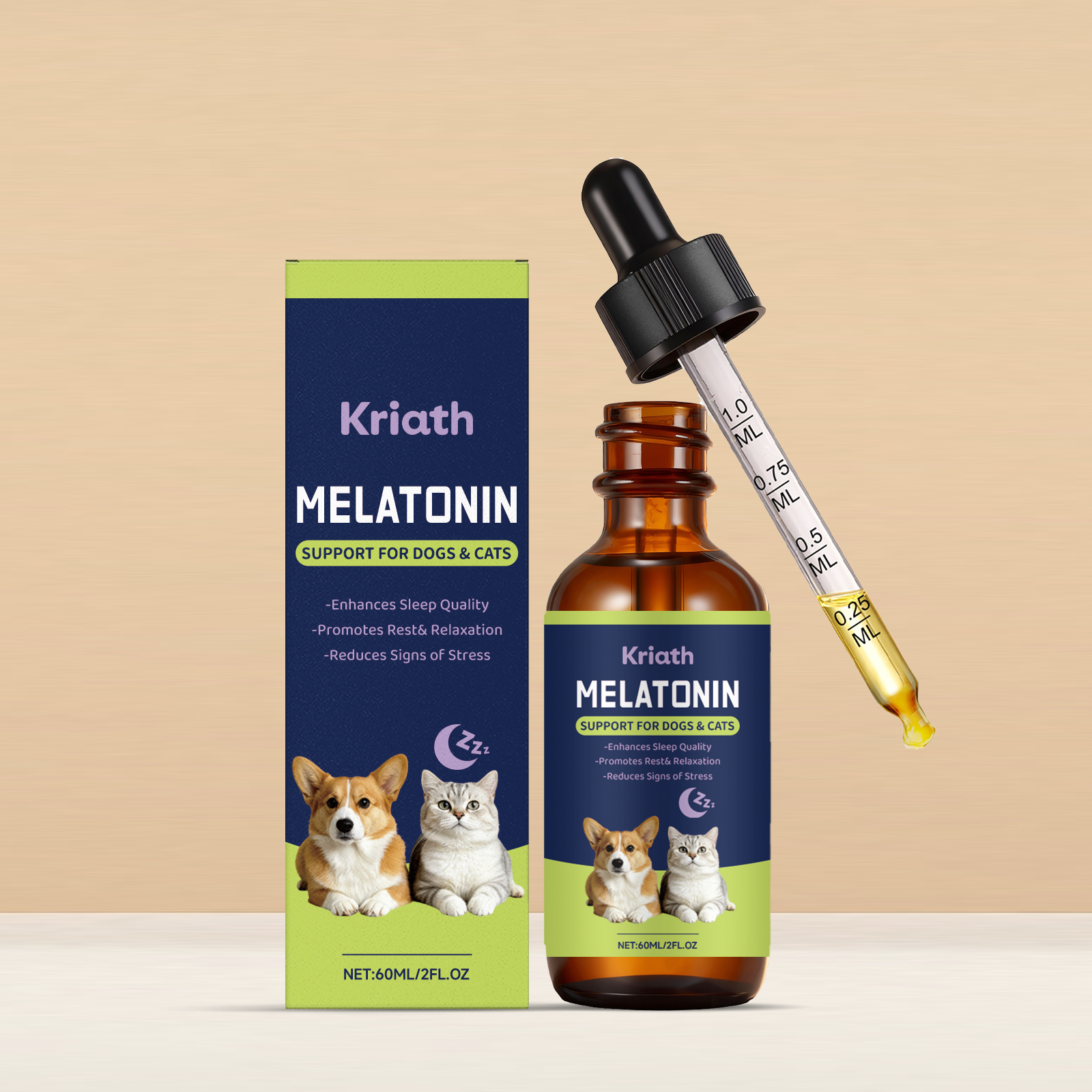 Rustgevende druppels voor kat en hond voor slaap en verzorging_voghion.com