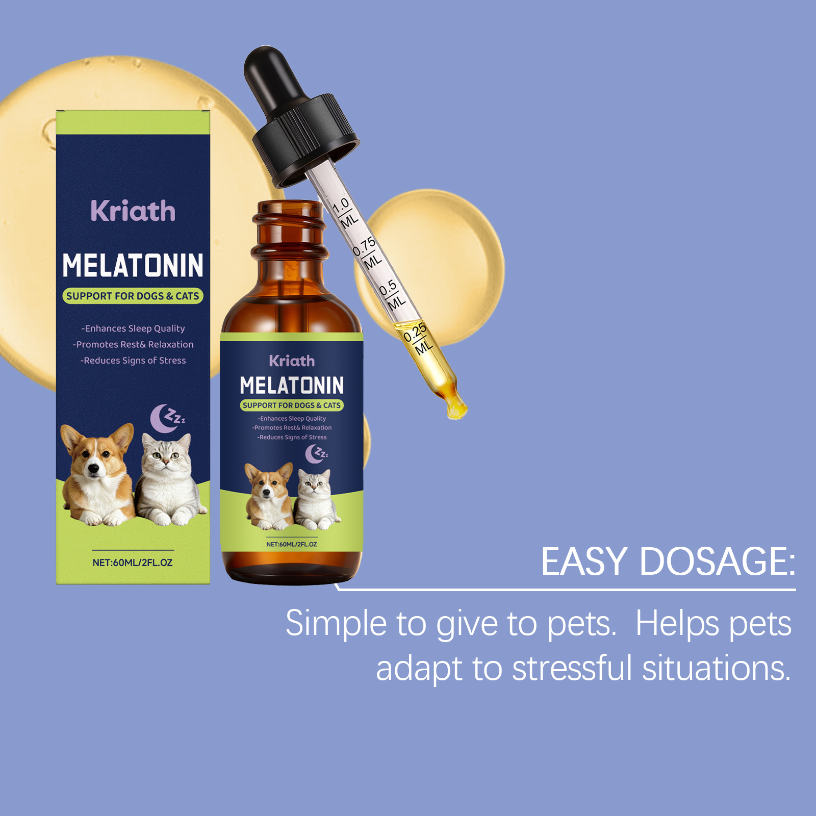 Rustgevende druppels voor kat en hond voor slaap en verzorging_voghion.com