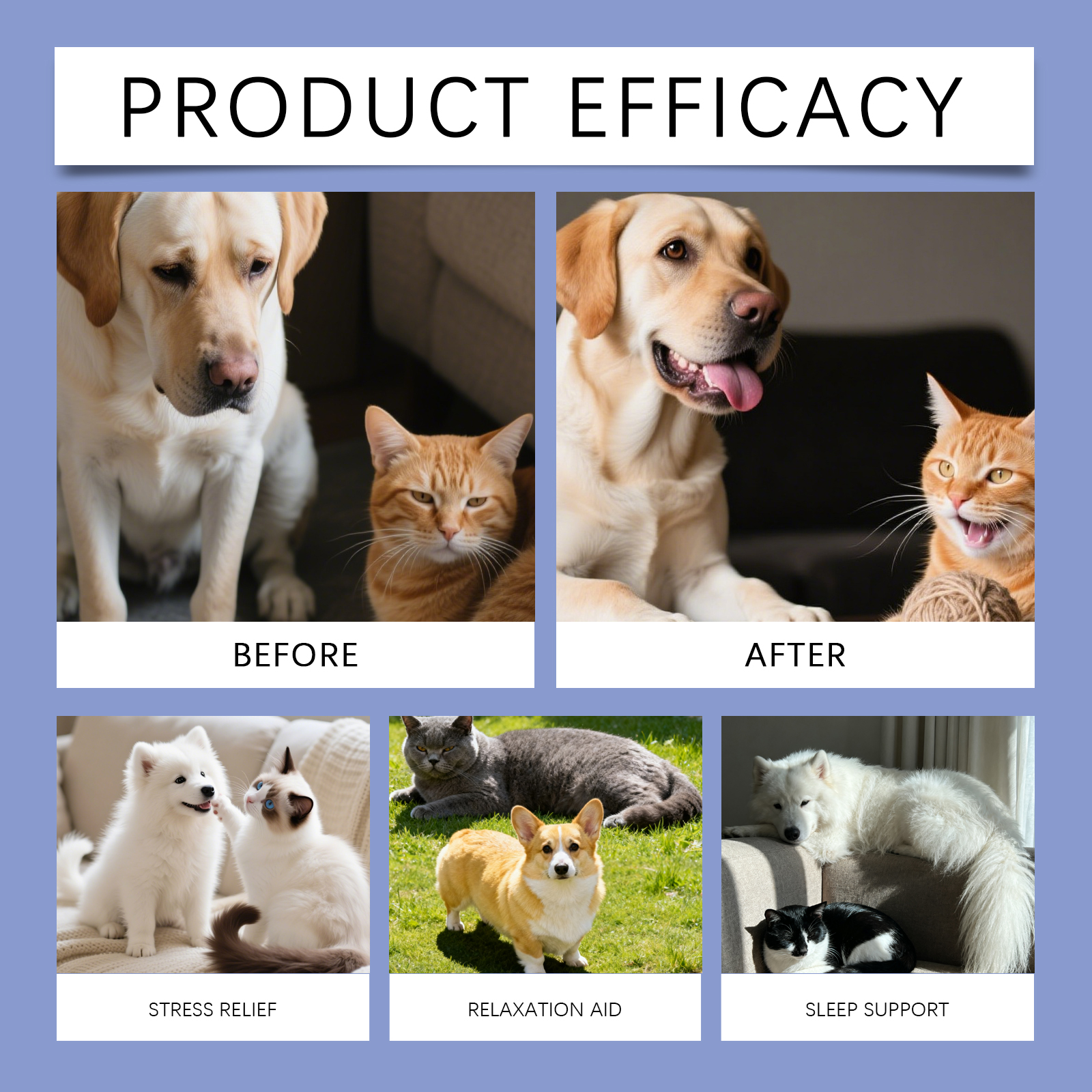 Rustgevende druppels voor kat en hond voor slaap en verzorging_voghion.com