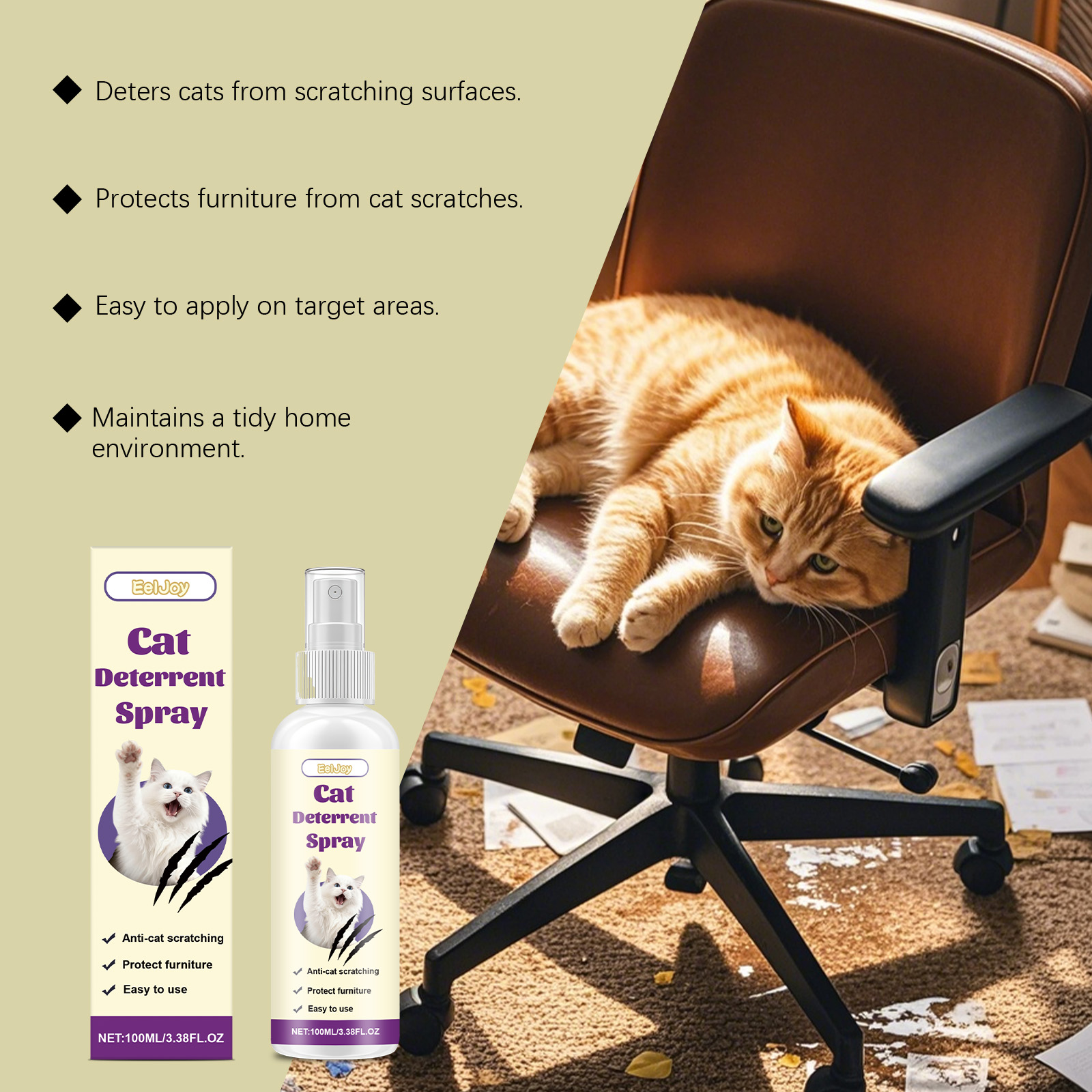Spray anti-griffe pour chats protection meubles doux non irritant_voghion.com